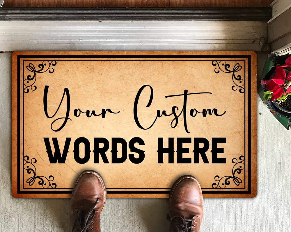 Custom Personalized Welcome Mat - Durable Non-Slip Door Mat for Indoor & Outdoor Use - Front Entryway, Patio, High Traffic Areas - Perfect for Home, Office & Commercial Spaces