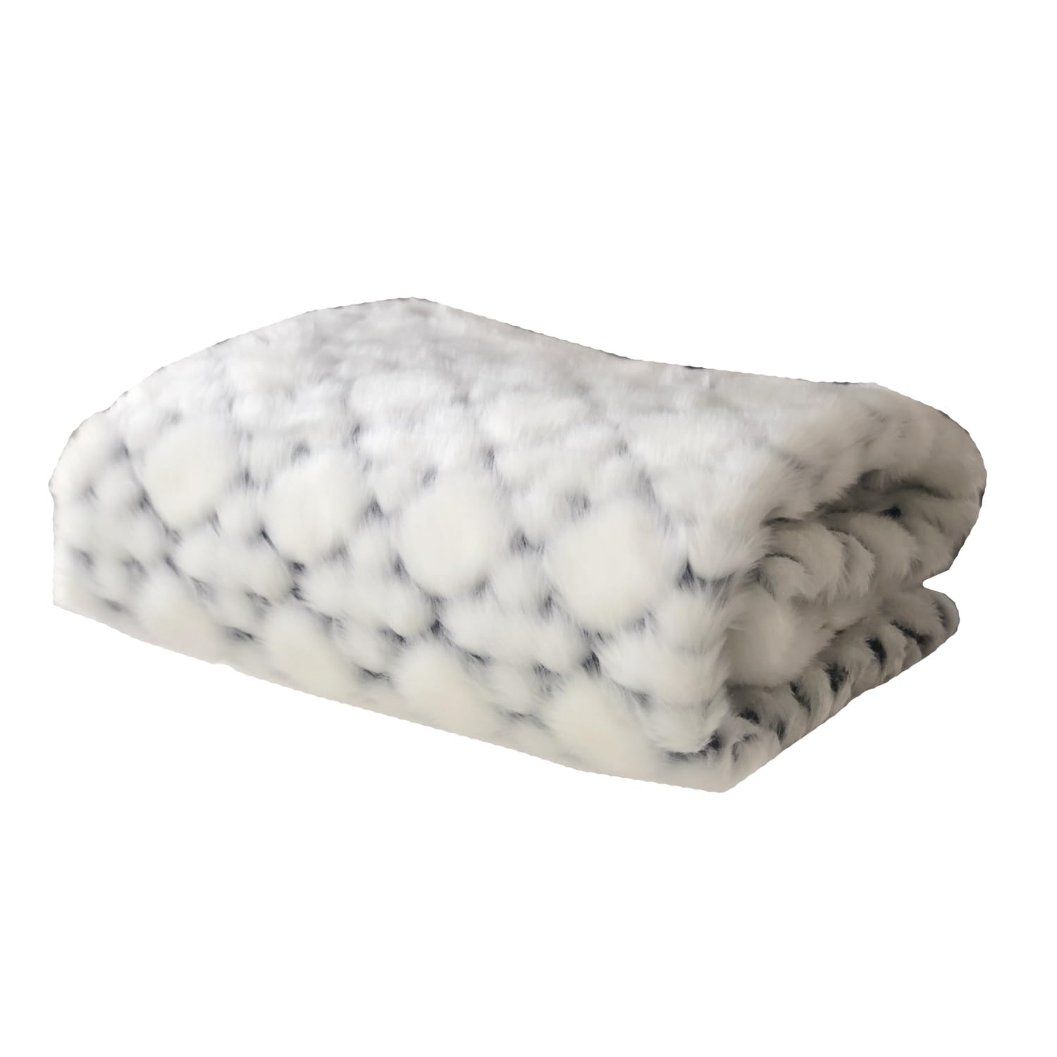 Plutus Brands Luxury Faux Fur Snow Throw Blanket - 60x90 Inches, Soft White with Black Accents - Perfect for Winter Nights, Sofa Decor & Cozy Home Ambiance