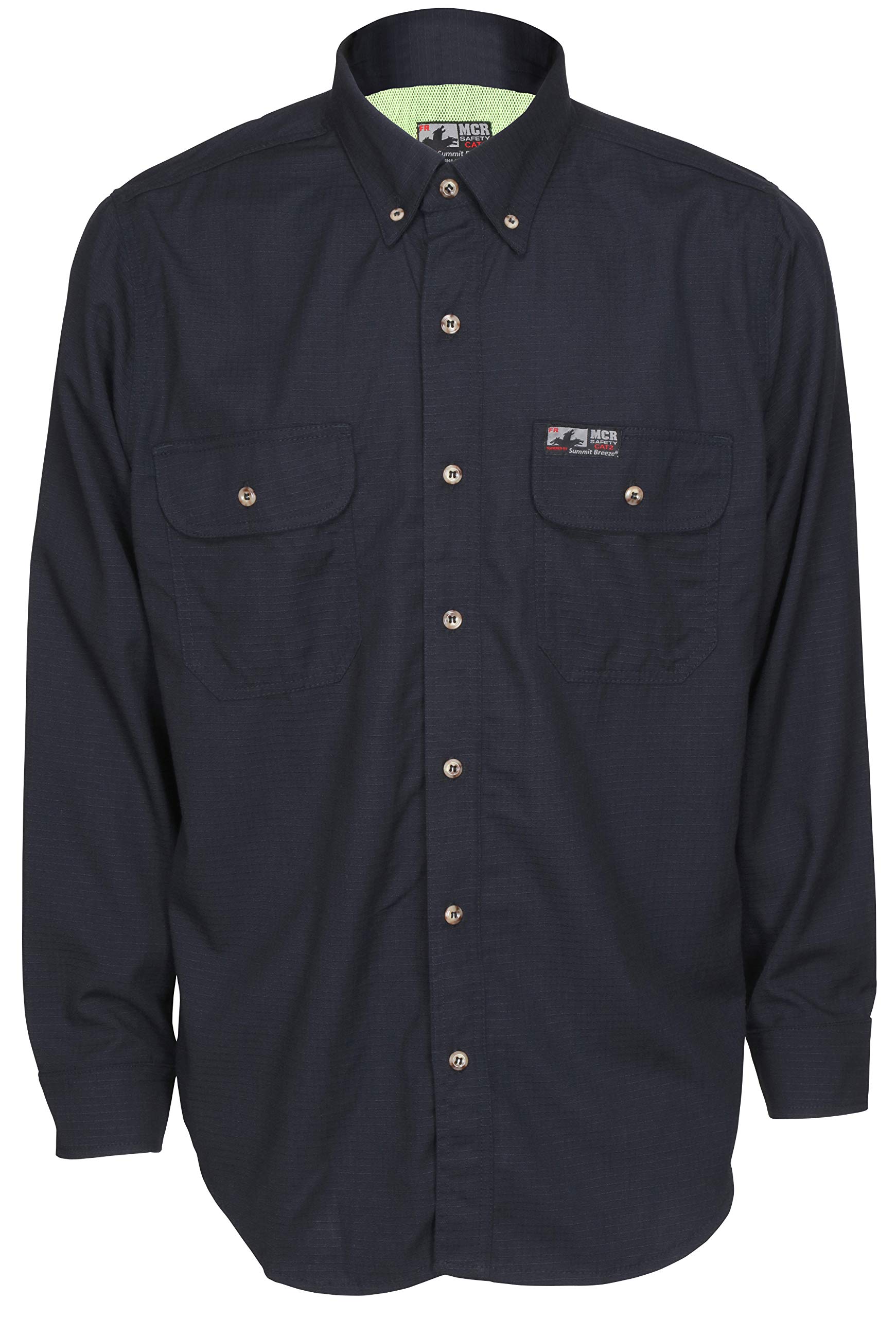 Summit Breeze Flame Resistant Vented Inherent Blend Shirt - Navy Small | MCR Powered | Workwear for Electricians & Industrial Safety