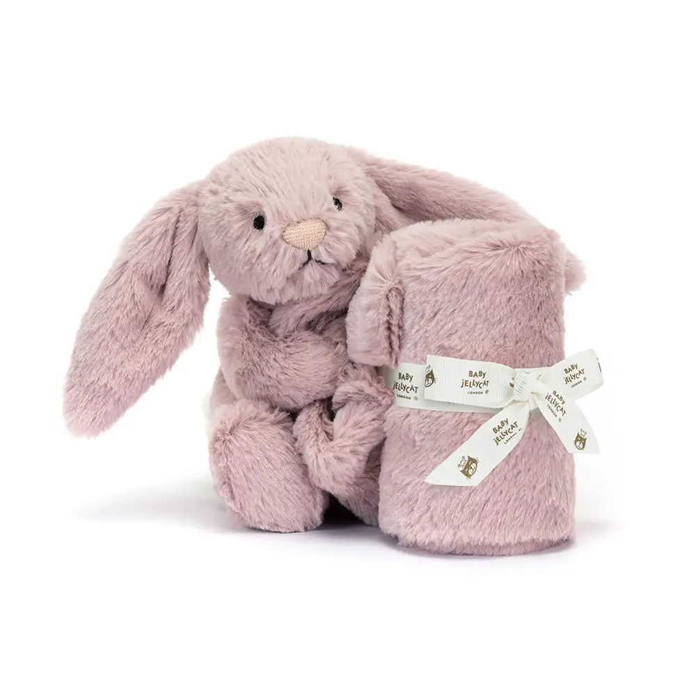 Jellycat Bashful Luxe Bunny Rosa Soother - Ultra Soft Plush Stuffed Animal for Babies & Kids | Perfect for Cuddling, Nursery Decor, and Gifts