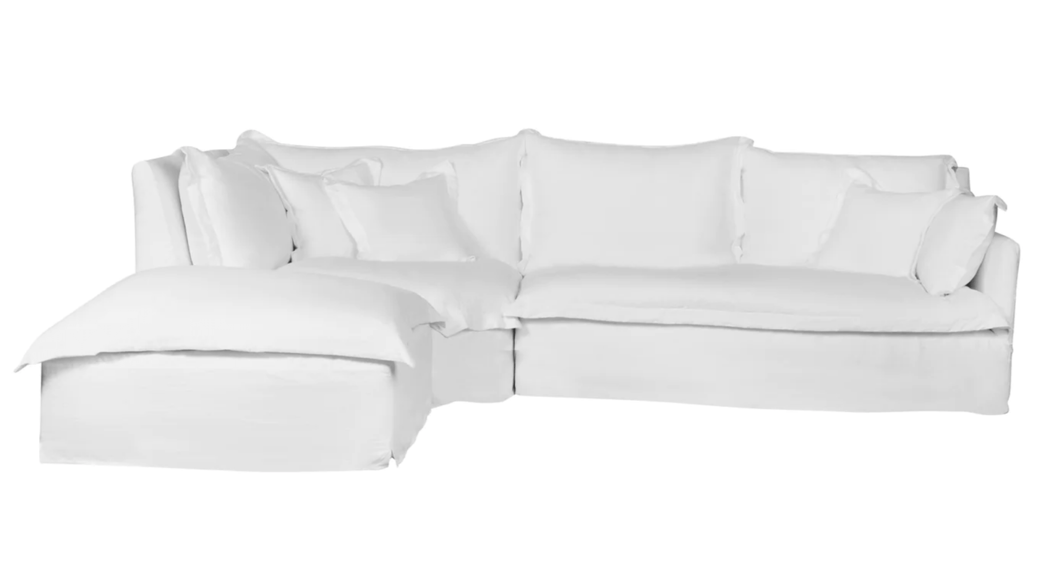 St. Lucia 3-Piece Slipcovered Sectional Sofa with Reversible Armrests (RAF) - Perfect for Living Room, Family Room & Home Theater Comfort