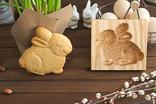 Premium Wooden Embossing Cookie Mold - Funny Rabbit-Shaped Baking Cutter for Gingerbread, Pine Cone & Cake Decor | Perfect for DIY Kitchen Projects, Holiday Baking & Family Gatherings