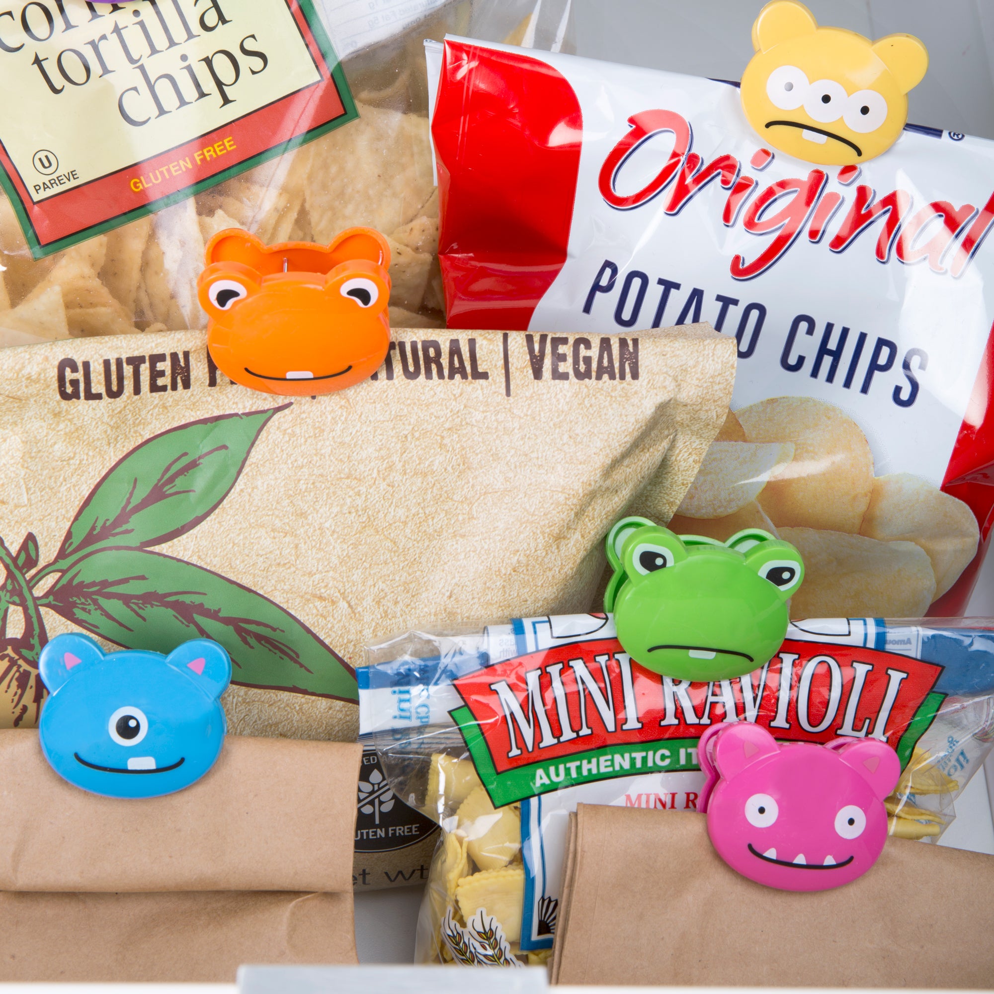 Monster Bag Clips - Fun & Colorful Food Bag Sealer Clips for Snacks, Chips, and Bread | Perfect for Kitchen Storage, Lunch Boxes, and Picnics