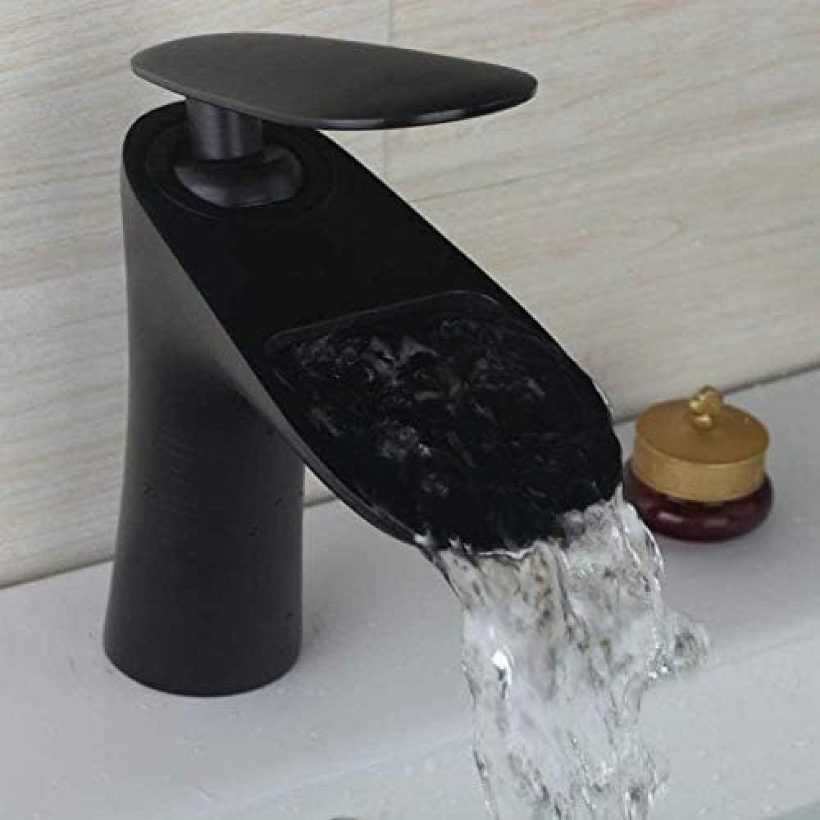 Premium Black Bronze Brass Kitchen Faucet - Solid Brass Waterfall Bathroom Sink Mixer Tap with Ball Valve | Perfect for Modern Home, Restaurant & Hotel Decor