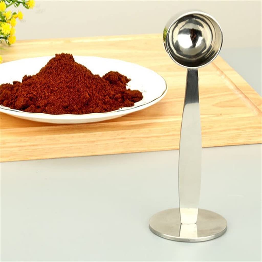 Premium Stainless Steel Espresso Coffee Measure Tamper Spoon - Barista Tool for Perfect Coffee Grounds Tamping - Ideal for Home Brewing & Professional Coffee Shops