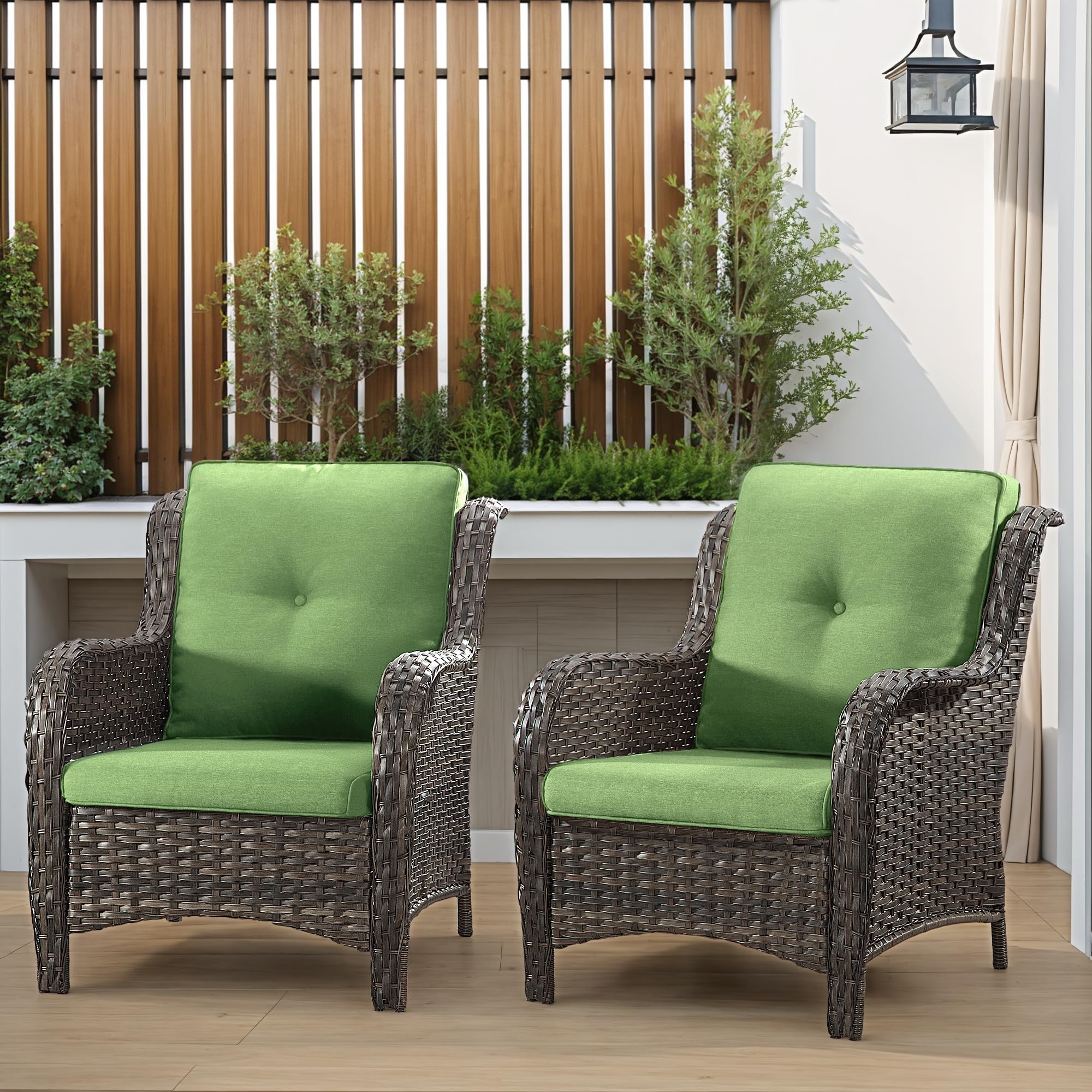 2-Piece Patio Wicker Chair Set with 3.5
