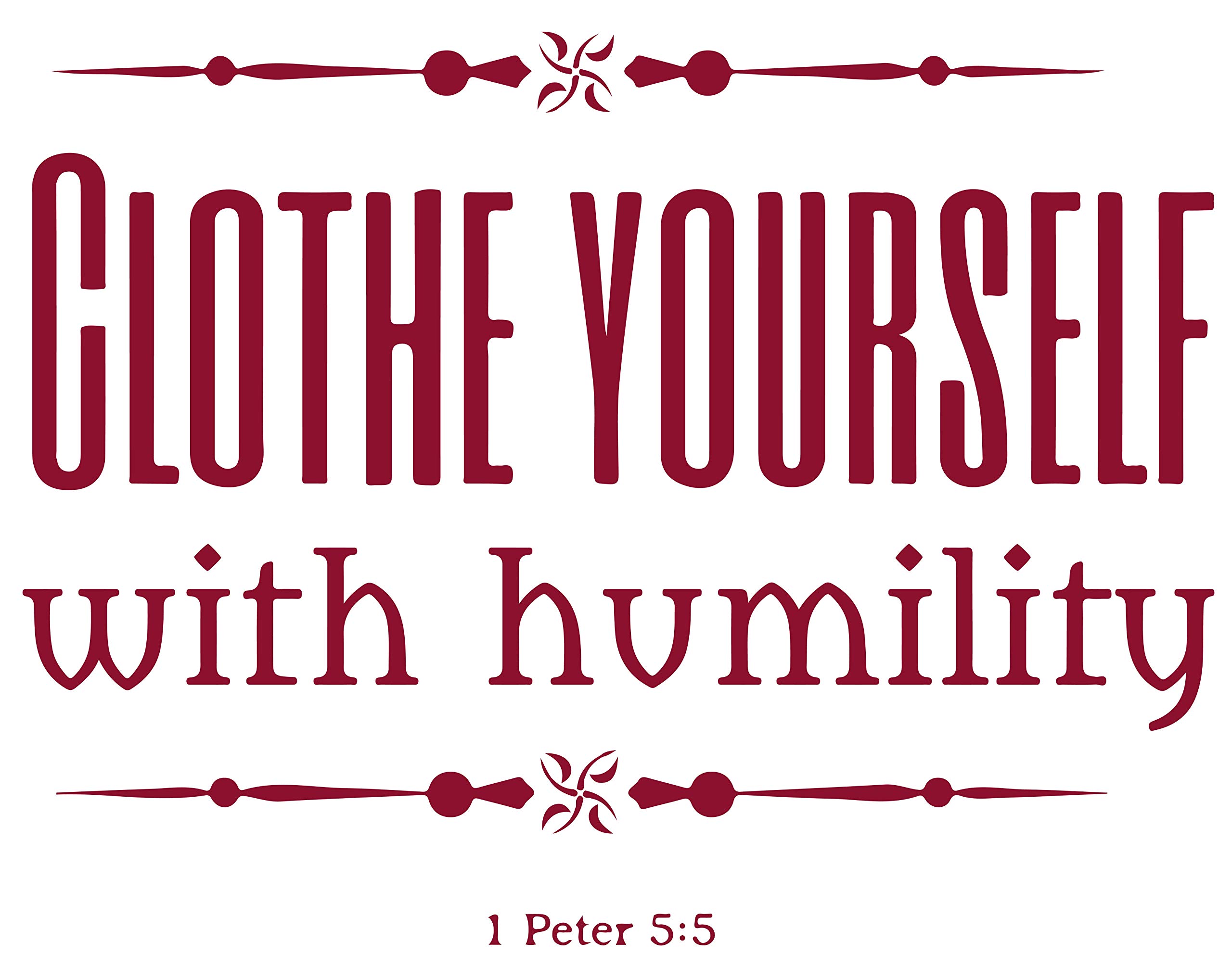 Omega Products 1 Peter 5:5 Humility Vinyl Decal Sticker - Large Purple Red Bible Verse Wall Art - Perfect for Home, Office & Car Decor