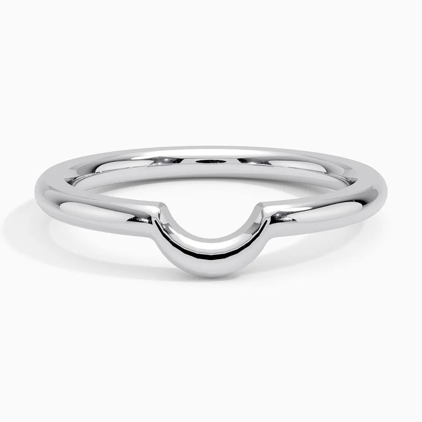 Mini Half Moon Nesting Wedding Band Ring LR55 - Elegant Stackable Ring for Bridal Jewelry, Anniversary Gifts & Everyday Wear