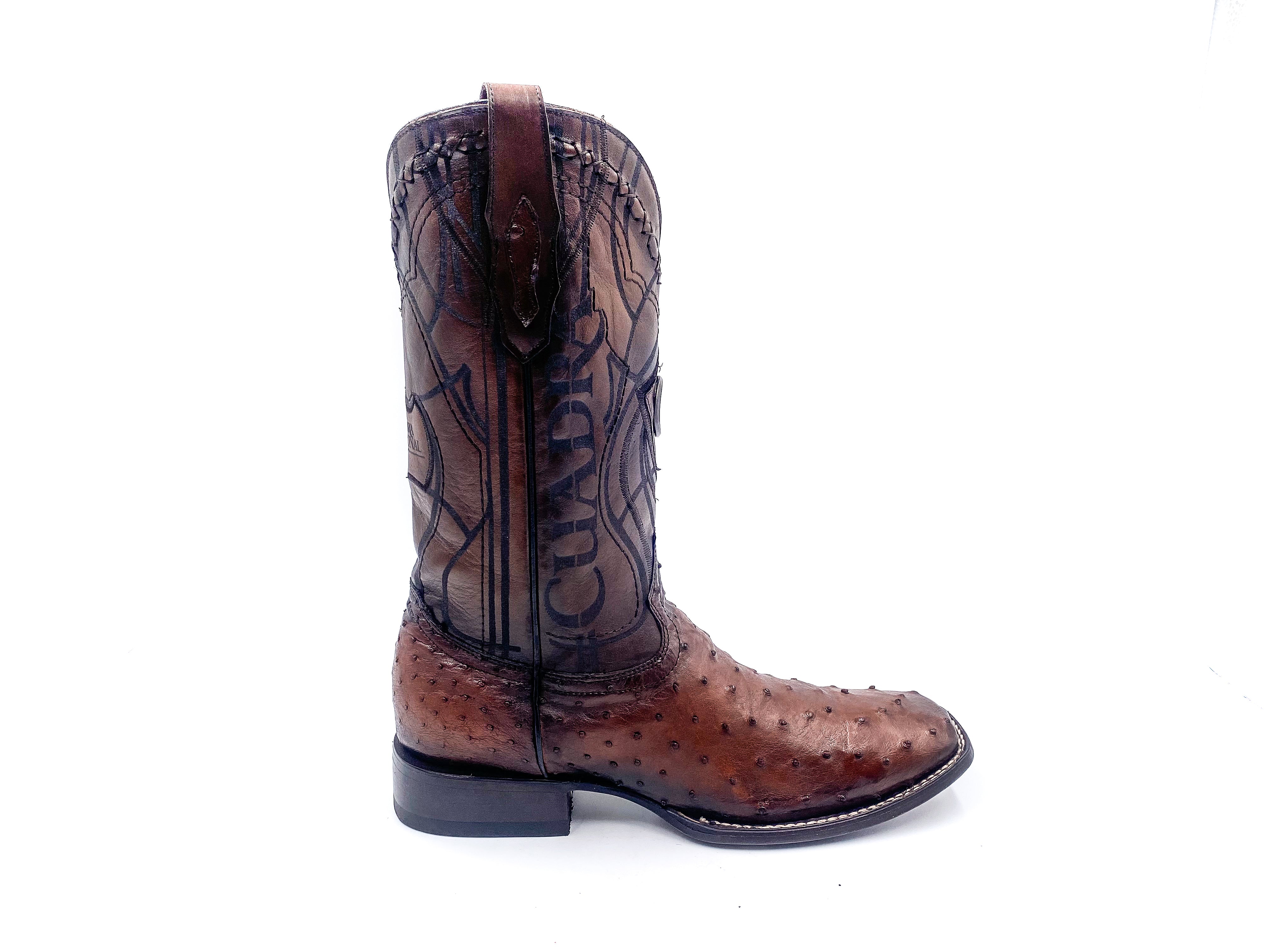 Premium Men's Cuadra Tobacco Cowboy Rodeo Boots - Genuine Ostrich Leather Western Boots for Country Dancing, Rodeo Events & Casual Wear