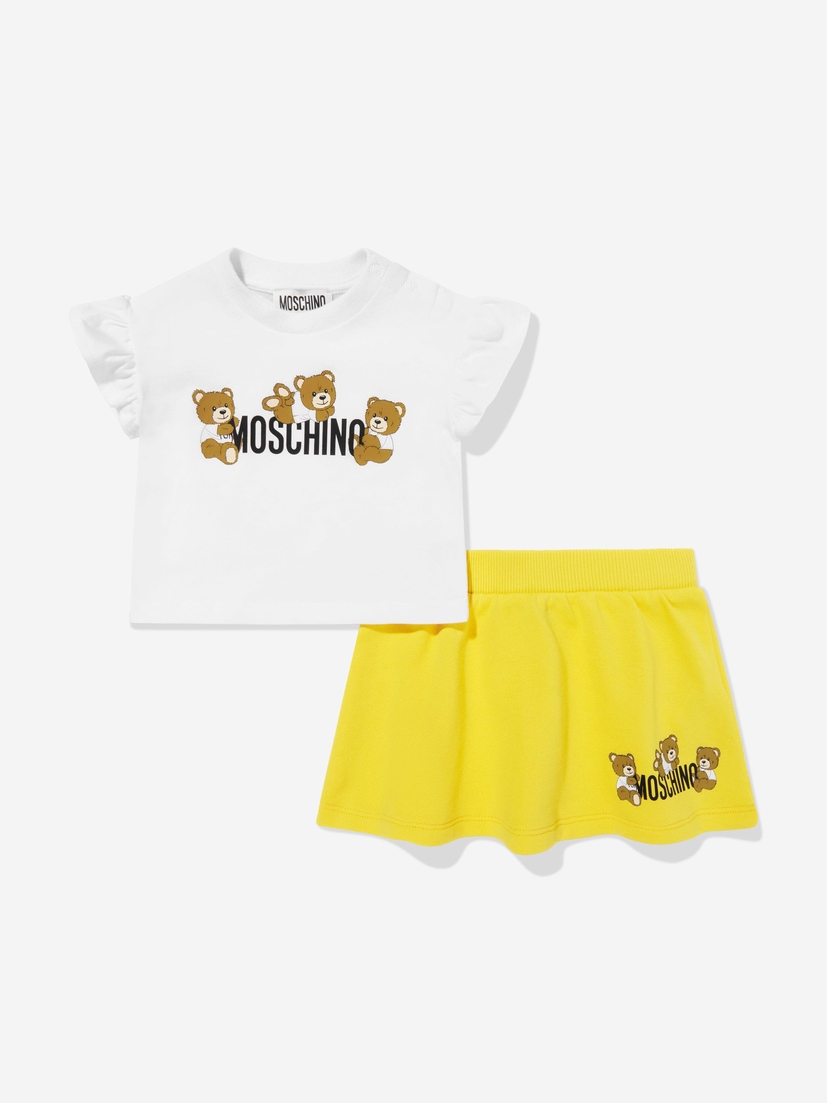 Adorable Yellow Teddy Bear Skirt Set for Baby Girls - Perfect for Birthday Parties, Photo Shoots & Special Occasions