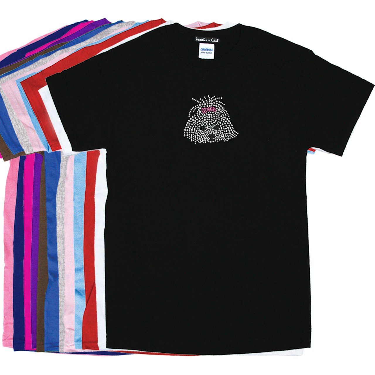 Sparkle in the Closet Maltese Face - Unisex Rhinestone Dog Breed T-Shirt for Pet Lovers | Perfect for Dog Shows, Birthday Parties & Casual Wear
