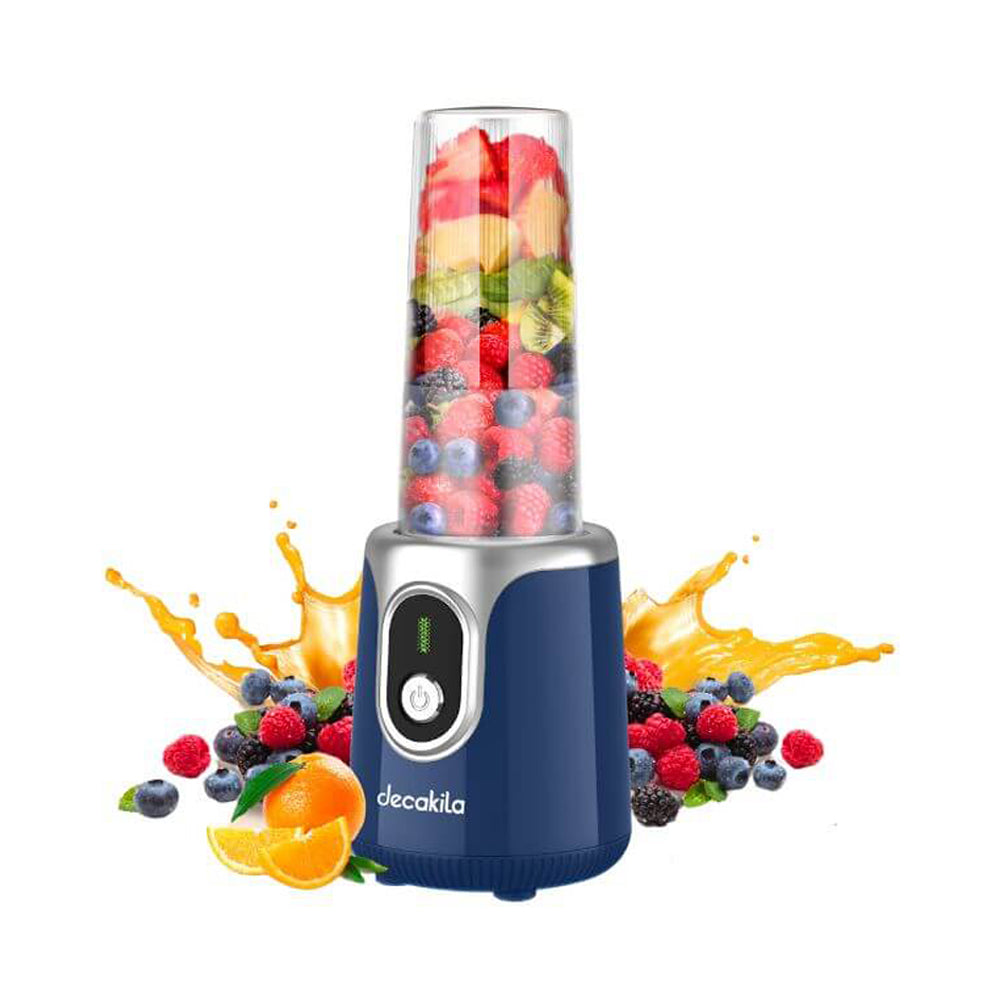 Decakila KMJB022L Cordless Stand Blender - Powerful 500W Portable Blender for Smoothies, Juices & Shakes - Rechargeable Battery - Perfect for Kitchen, Camping & Travel - Blue