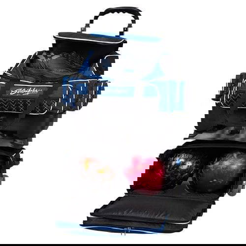 KR Strikeforce Royal Flush 4-Ball Roller Bowling Bag - Royal Black | Perfect for League Play, Tournaments & Practice Sessions | Durable & Stylish Bowling Gear for Men & Women