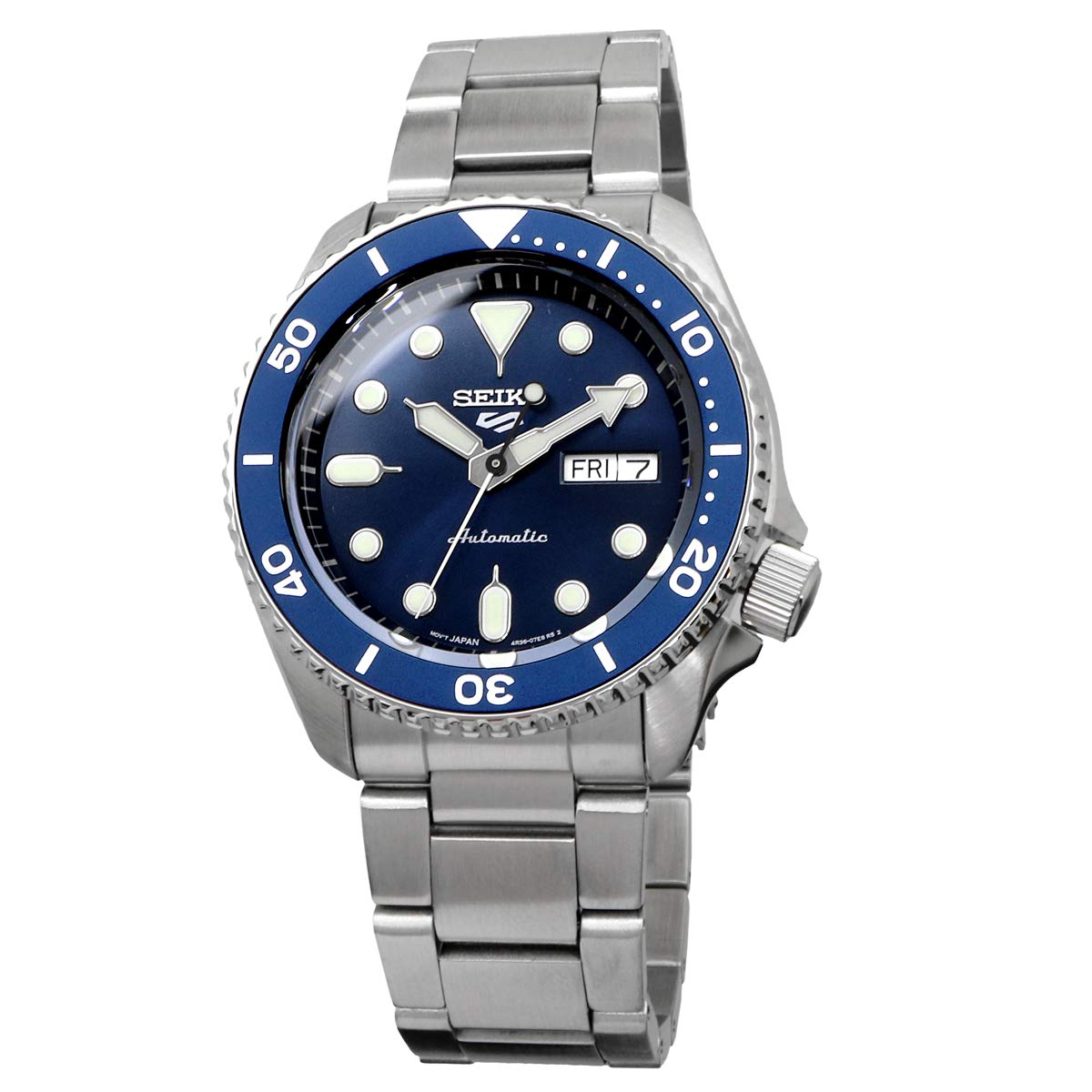 SEIKO 5 Sports Automatic Men's Watch with Day/Date Calendar, LumiBrite Hands & Markers, Rotating Bezel - 100m Water Resistant - Perfect for Diving, Swimming & Everyday Wear