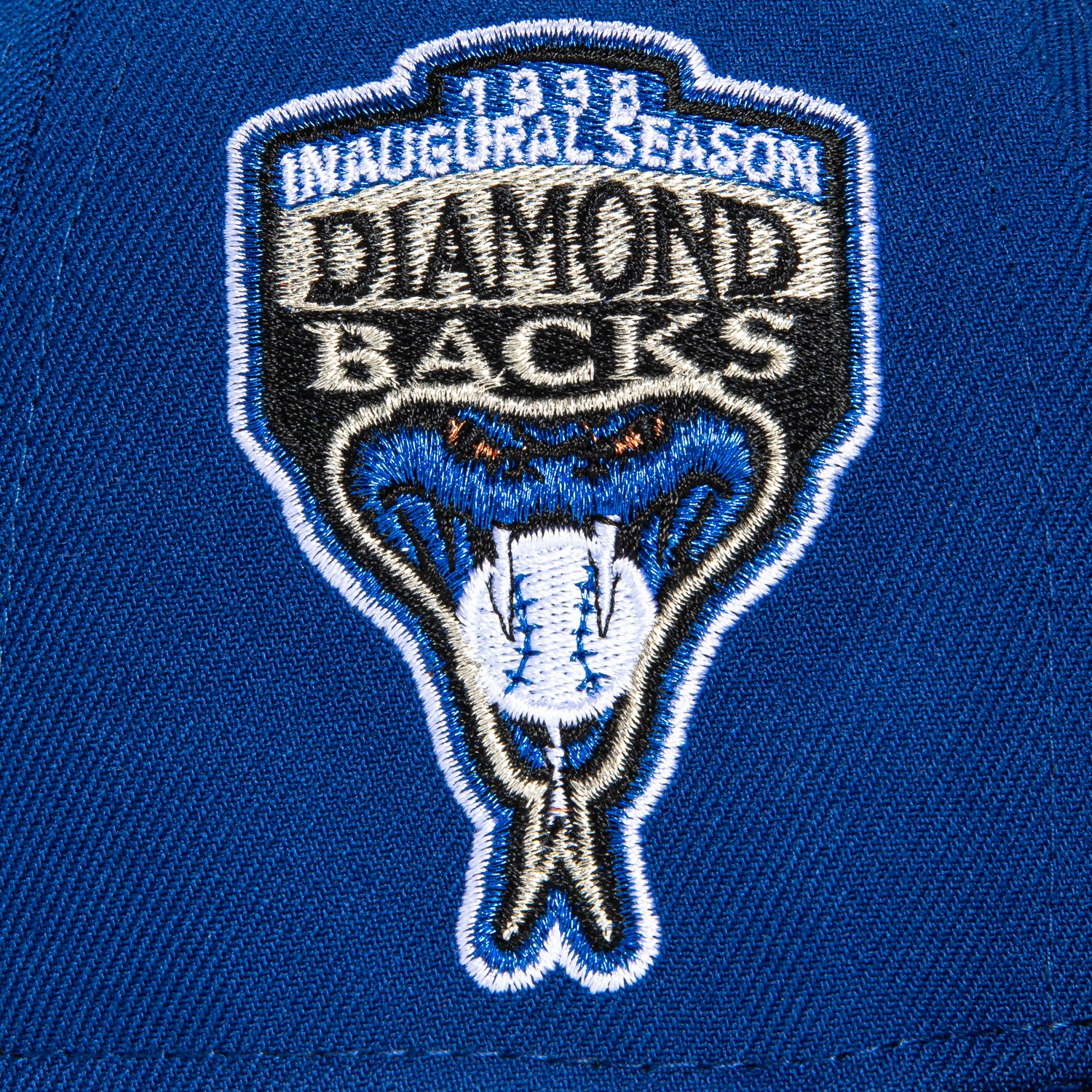 New Era 59Fifty Arizona Diamondbacks MLB Baseball Cap with Inaugural Patch - Royal & Black Snapback Hat for Men's Fashion & Sports Fans