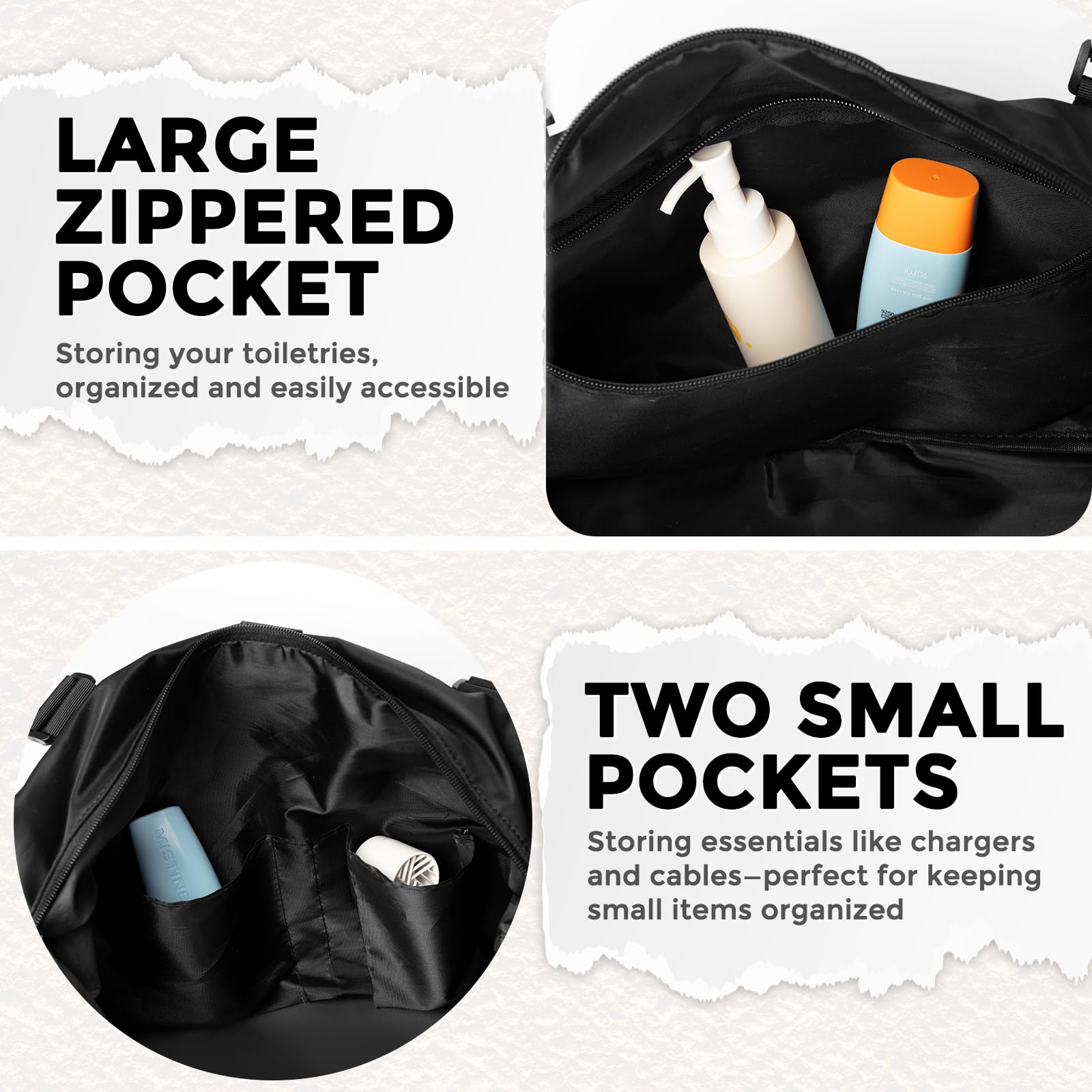 Best Travel Duffle Bag for Women - Large Weekender Gym Bag with Shoe Compartment & Toiletry Pocket - Perfect as Airplane Carry-On or Overnight Shoulder Tote - Black Personal Item Bag for Travel, Workout & Weekend Getaways