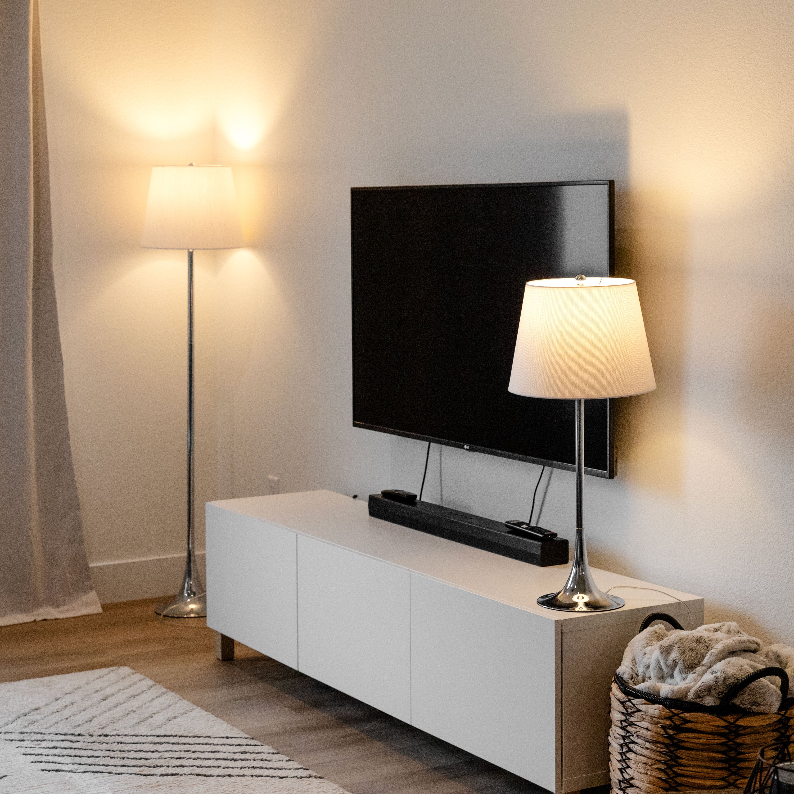 Modern Splendor 3-Piece Floor and Table Lamp Set by Sunnydaze - Elegant Lighting for Living Room, Bedroom & Office Decor