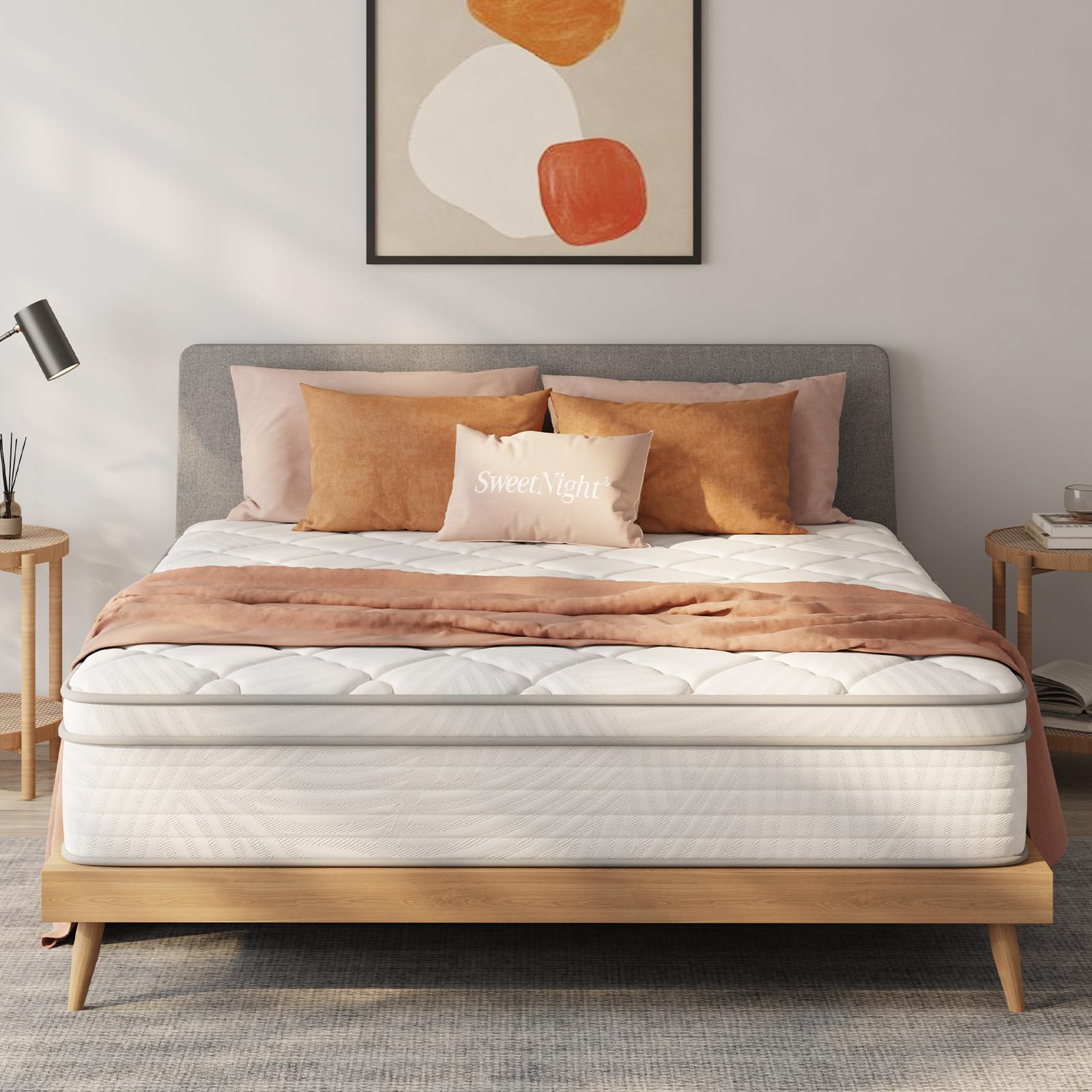 Sweetnight 10 Inch Queen Hybrid Mattress in a Box - Medium Firm Support with Comfort Foam & Pocket Springs for Back Pain Relief - CertiPUR-US Certified - Perfect for Bedroom, Guest Room & Apartment Sleeping