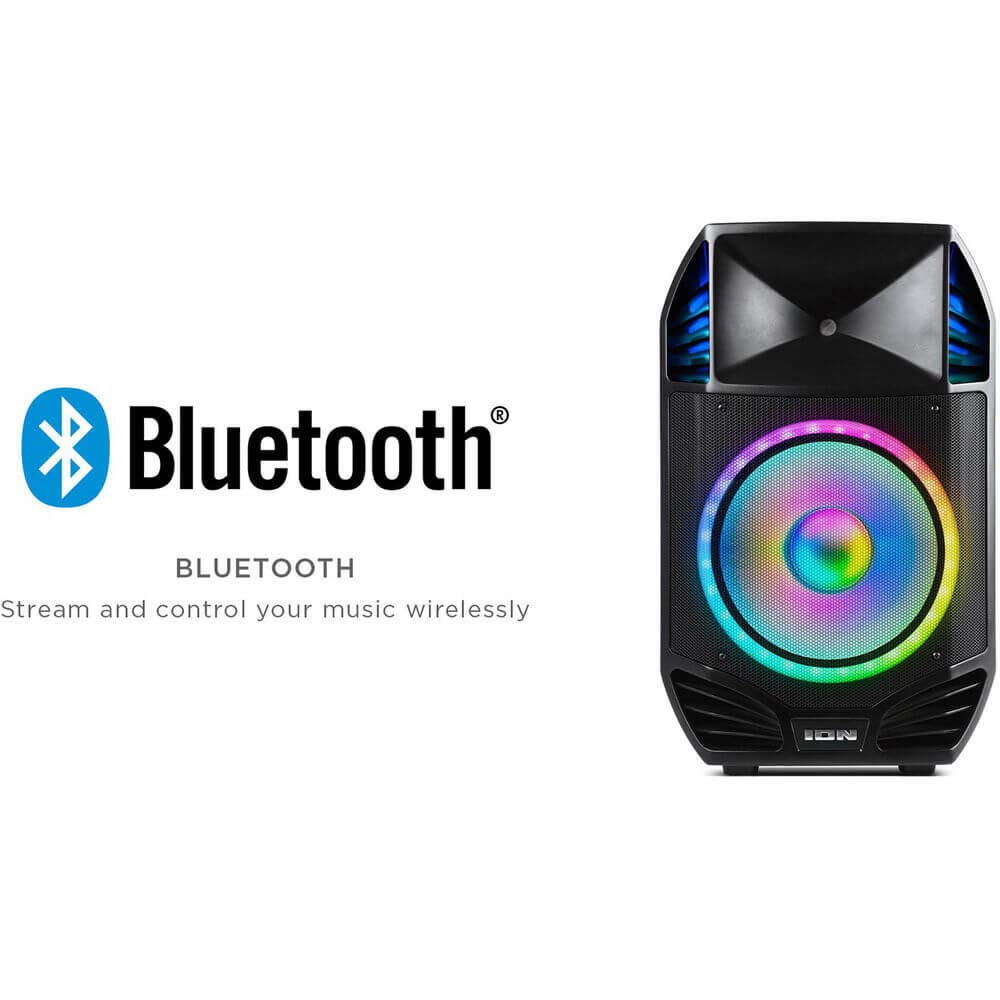 ION Audio Total PA Premier 500W High Power Bi-Amplified Bluetooth PA System with LED Lights - Perfect for Outdoor Events, Parties, and Live Performances