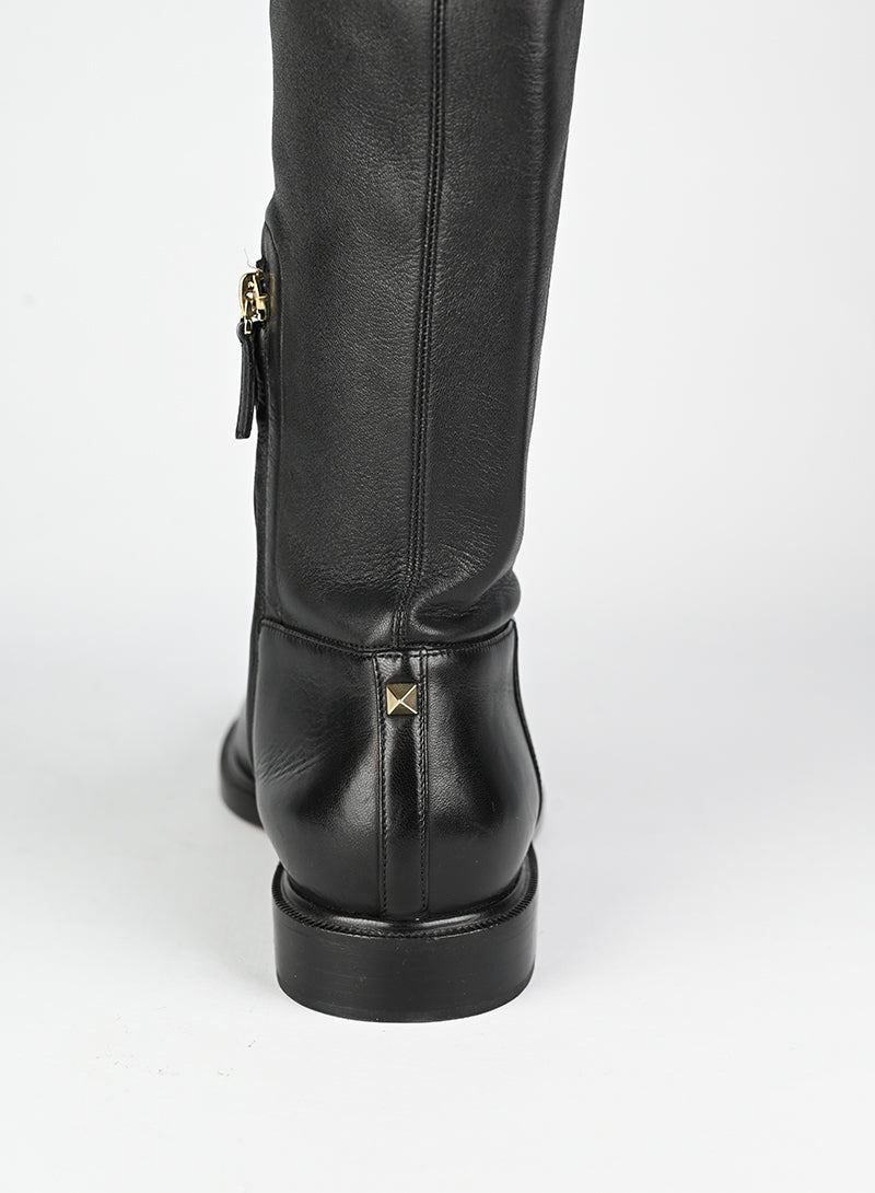 Valentino Black Thigh High Boots Size 39 - Elegant & Stylish for Evening Parties & Night Out