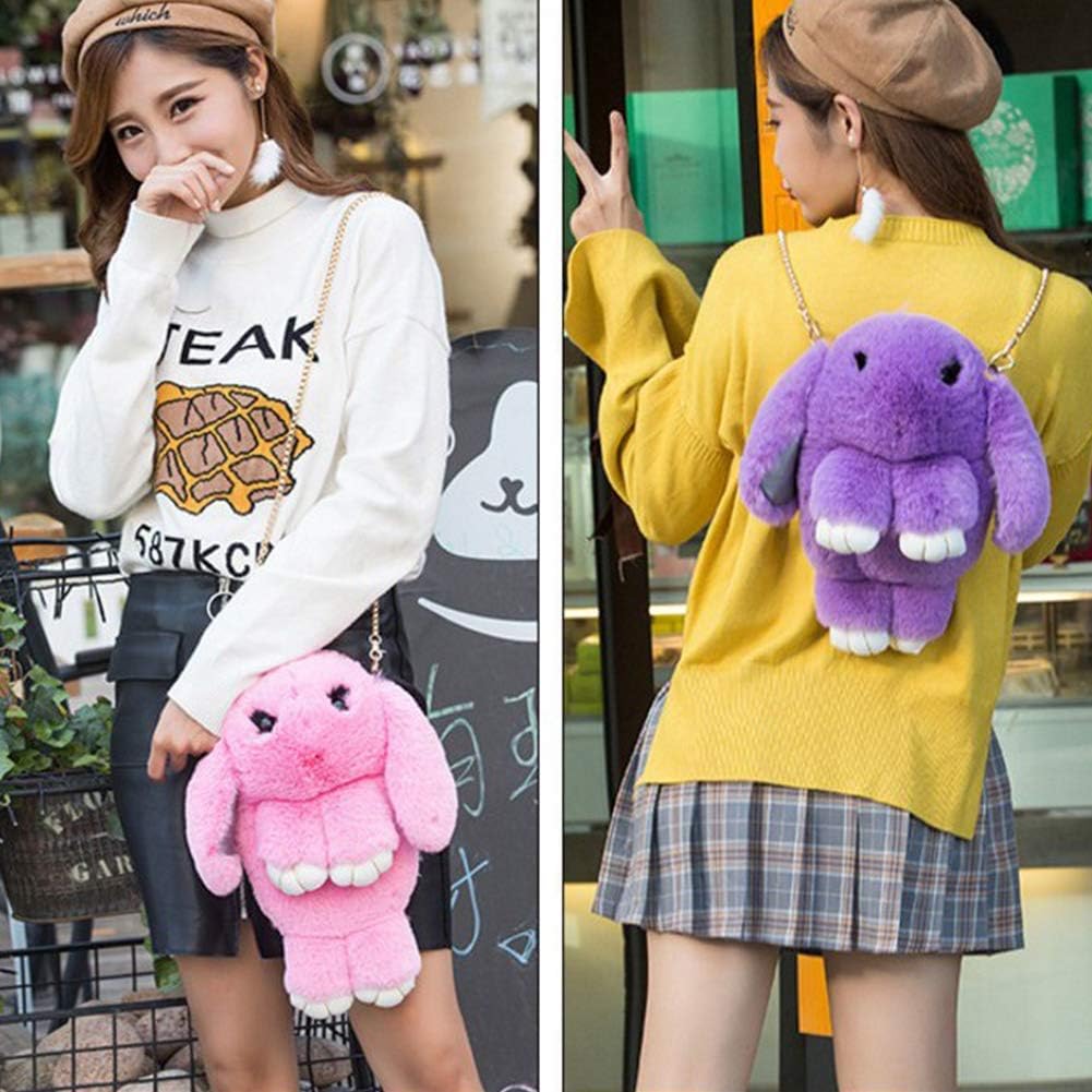Cute Plush Rabbit Sling Bag for Women & Girls - Soft Fluffy Bunny Shoulder Bag Crossbody Purse - Multicolor Fashion Accessory for Casual Outings, Travel, and Everyday Use