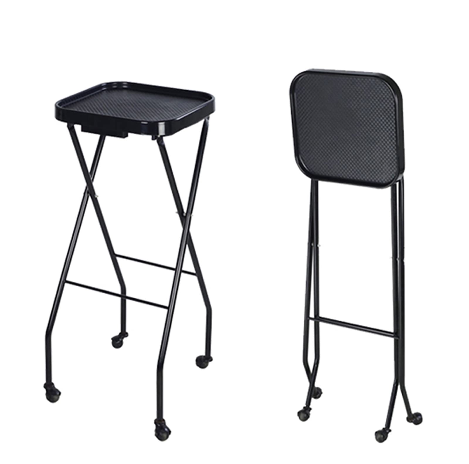 Portable Folding Salon Trolley - Professional Hair & Beauty Rolling Cart with Storage Tray for Stylists, Barbers, Color Services | Ideal for Salon, Barber Shop & Mobile Beauty Services