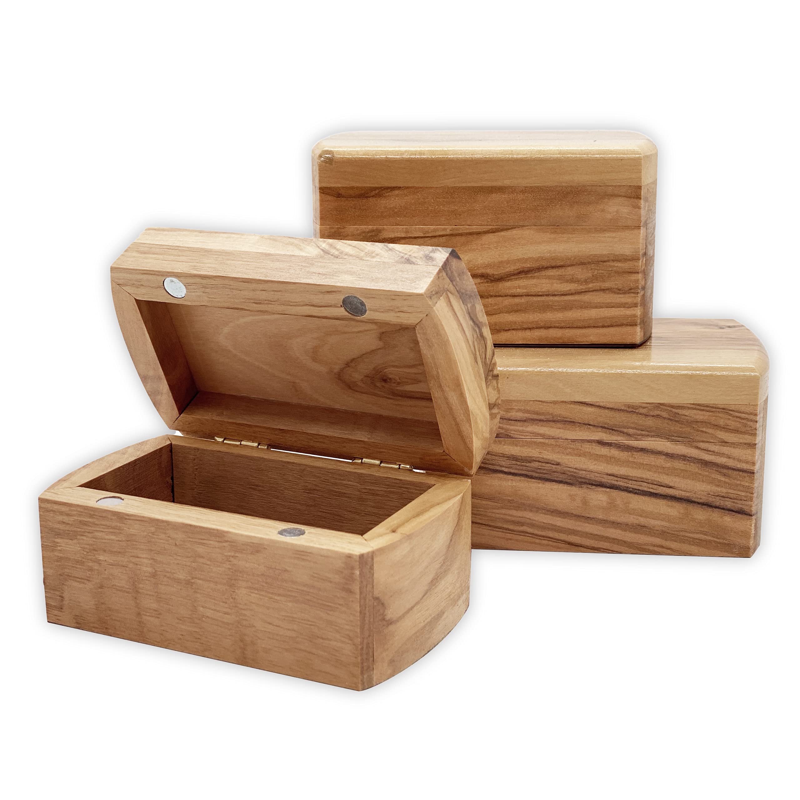 Handcrafted Olive Wood Rosary Jewelry Box - Personalized Holy Land Keepsake for Baptism, Confirmation & First Communion | Elegant Wooden Storage for Religious Gifts & Sacred Items