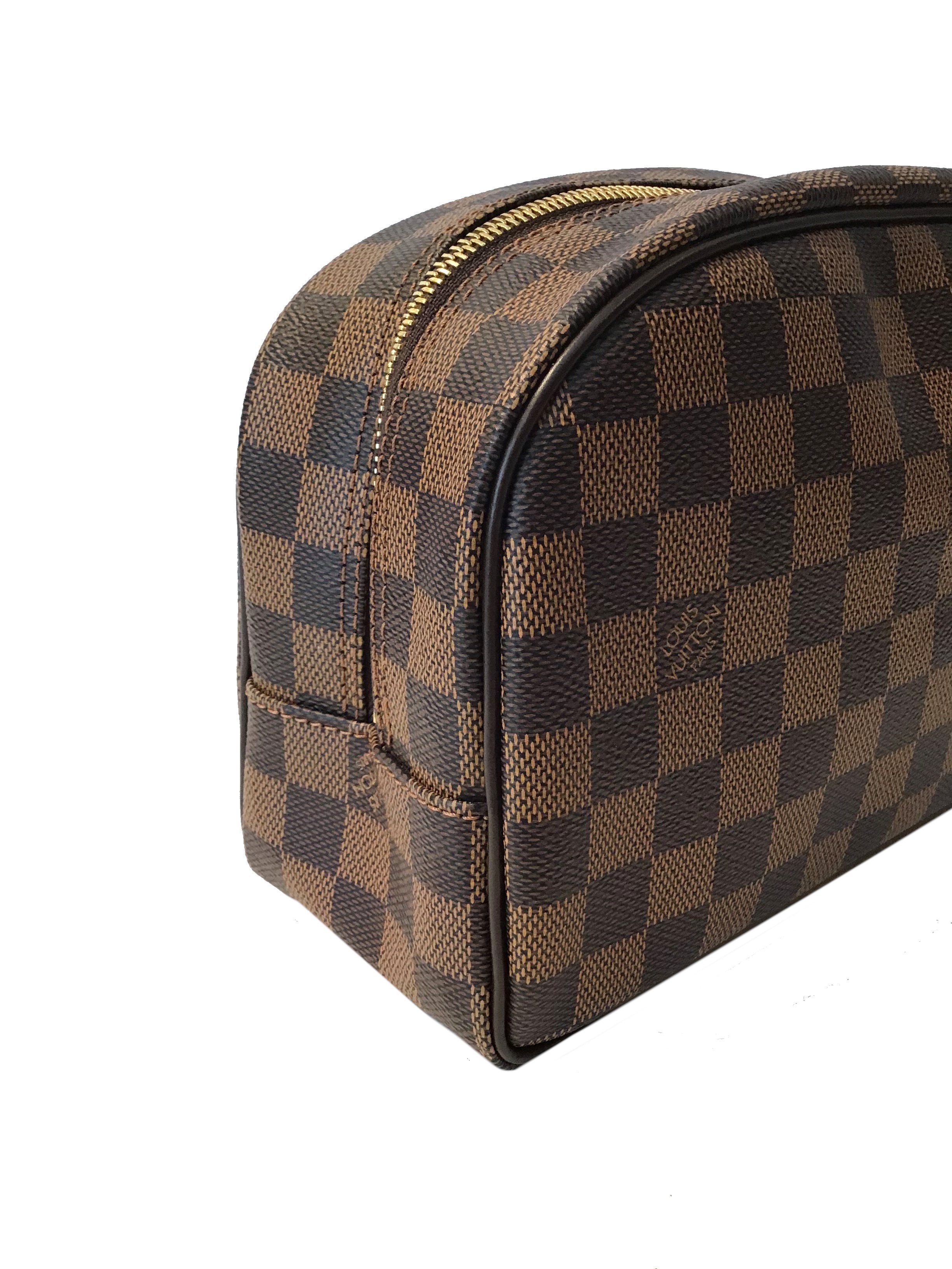 Louis Vuitton Damier Ebene Toiletry Case 25 - Travel Cosmetic Bag for Women & Men | Perfect for Makeup, Skincare & Travel Essentials Organization