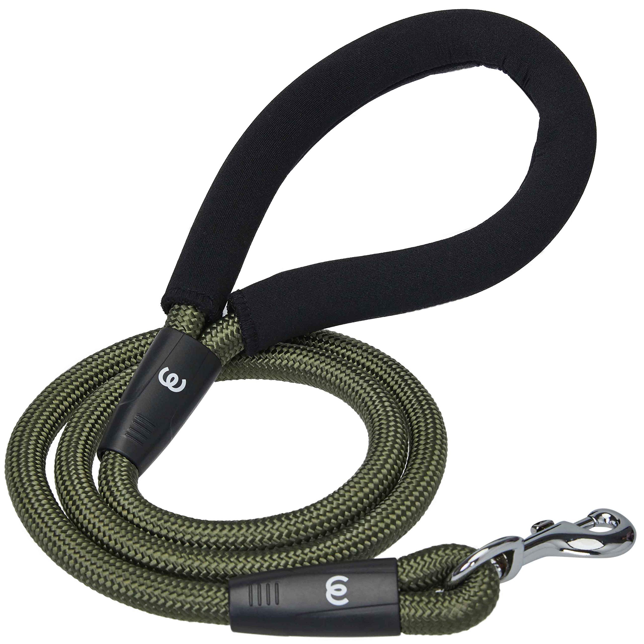 **Blueberry Pet Essentials Better Basics Dog Rope Leash – 4 ft Heavy Duty Training Leash with Comfortable Padded Handle, Military Green – Perfect for Walking, Running & Outdoor Adventures**