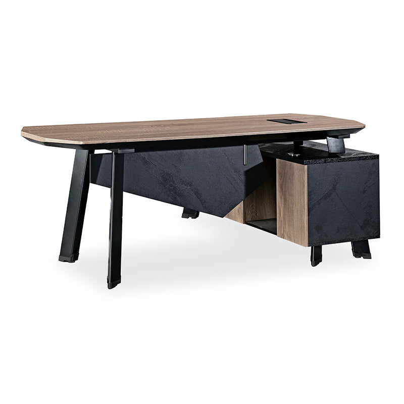 ARTO Executive Office Desk with Reversible Return - 1.8M & 2.0M Options in Warm Oak & Black Finish | Perfect for Home Office, Corporate Workspace & Modern Business Environments