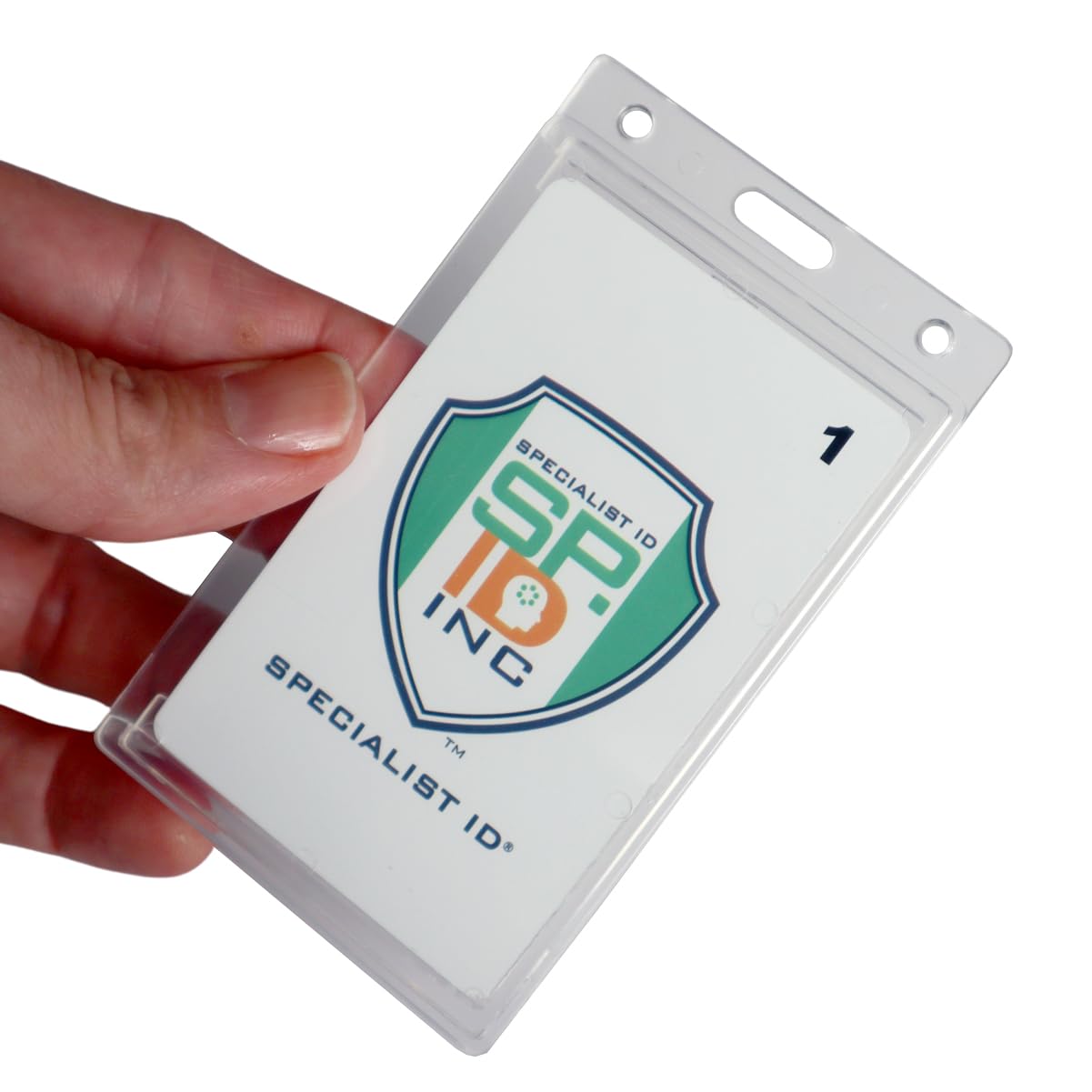 3 Pack Heavy Duty Plastic ID Badge Holder - Clear Vertical Card Protector for Work & Events