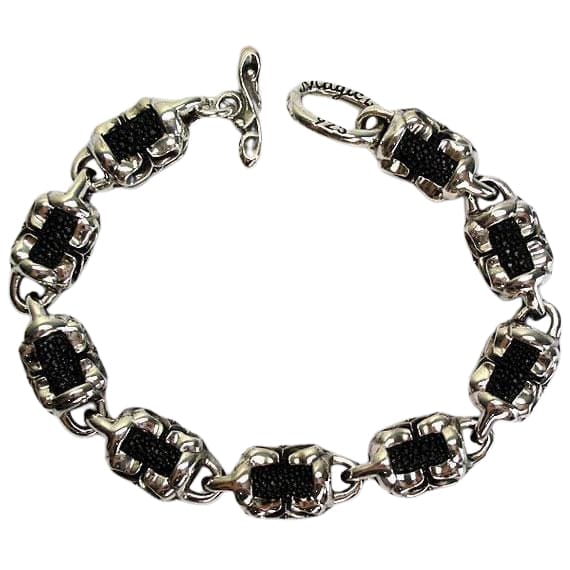 Handmade Tribal Leather & Sterling Silver Biker Bracelet for Men - Perfect for Motorcycle Riders, Biker Gifts, and Rock Fashion Accessories