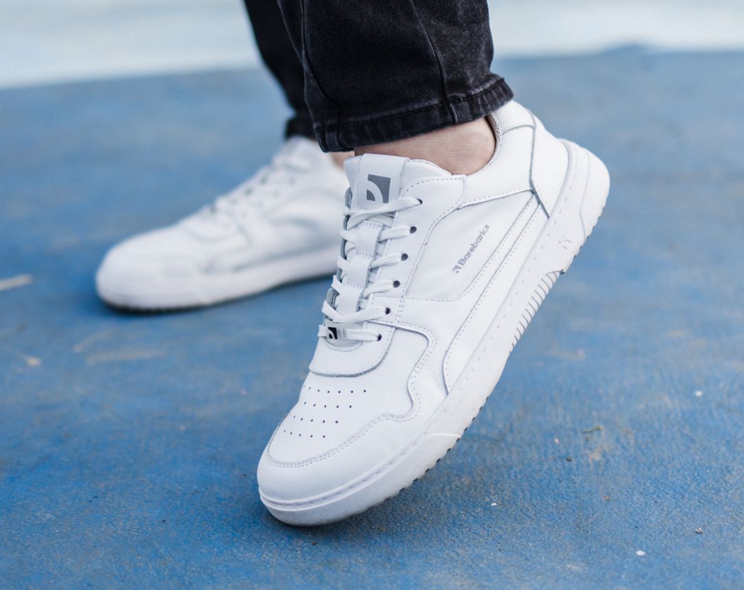 Barefoot Sneakers Barebarics Zing - All White Leather Minimalist Shoes for Men & Women | New 2025 Model | Perfect for Running, Gym & Everyday Comfort