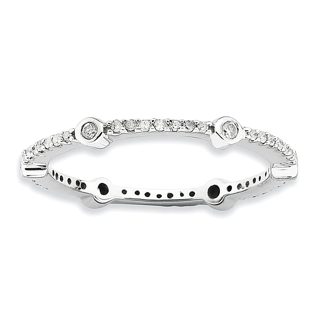 925 Sterling Silver Diamond Band Ring for Women - Stackable Wedding, Anniversary, Promise Ring - Elegant Fine Jewelry Gift for Her - Perfect for Everyday Wear, Special Occasions & Romantic Gifts