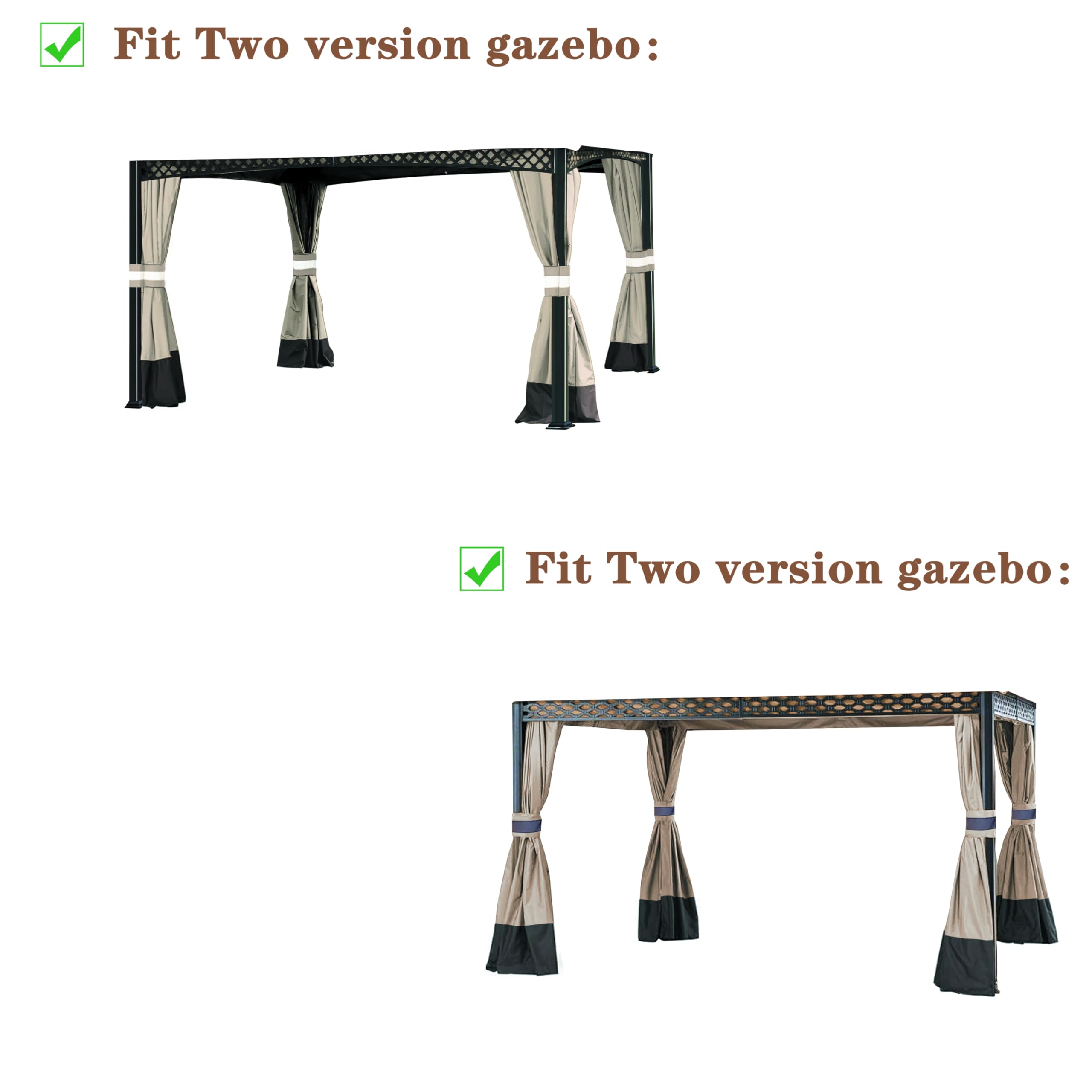 Replacement Canopy Cover for Windsor Gazebo L-GZ717PST-C (Light Beige) - Durable Weatherproof Gazebo Top Replacement - Perfect for Outdoor Patio, Garden, and Backyard Relaxation