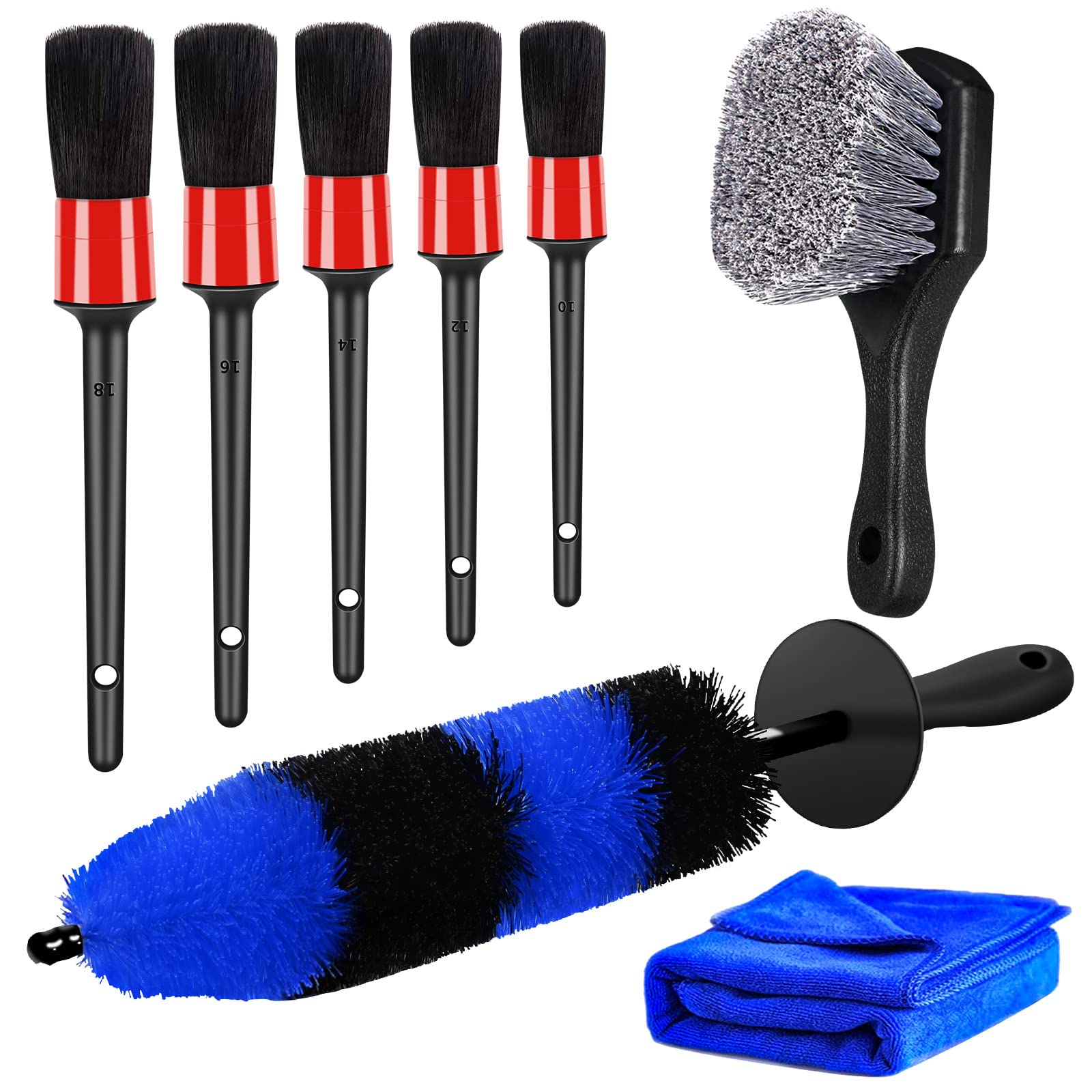 8pcs Car Wheel Brush Set - 17