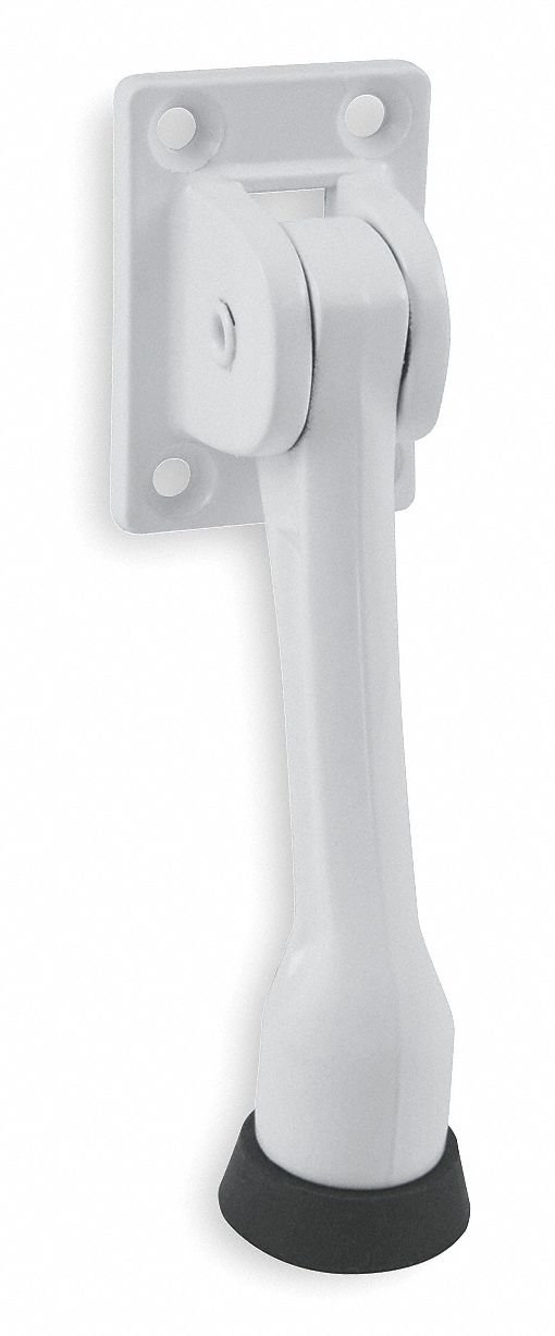 4 Inch White Zinc Lever Door Holder - Heavy Duty Door Stopper for Home, Office & Commercial Use - Secure & Durable Door Prop for Safety & Convenience