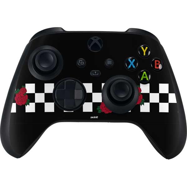 Custom Rose Checkerboard Gaming Skin Decal for Xbox Series X Controller | Protective Vinyl Cover | Perfect for Gaming Enthusiasts & Streamers