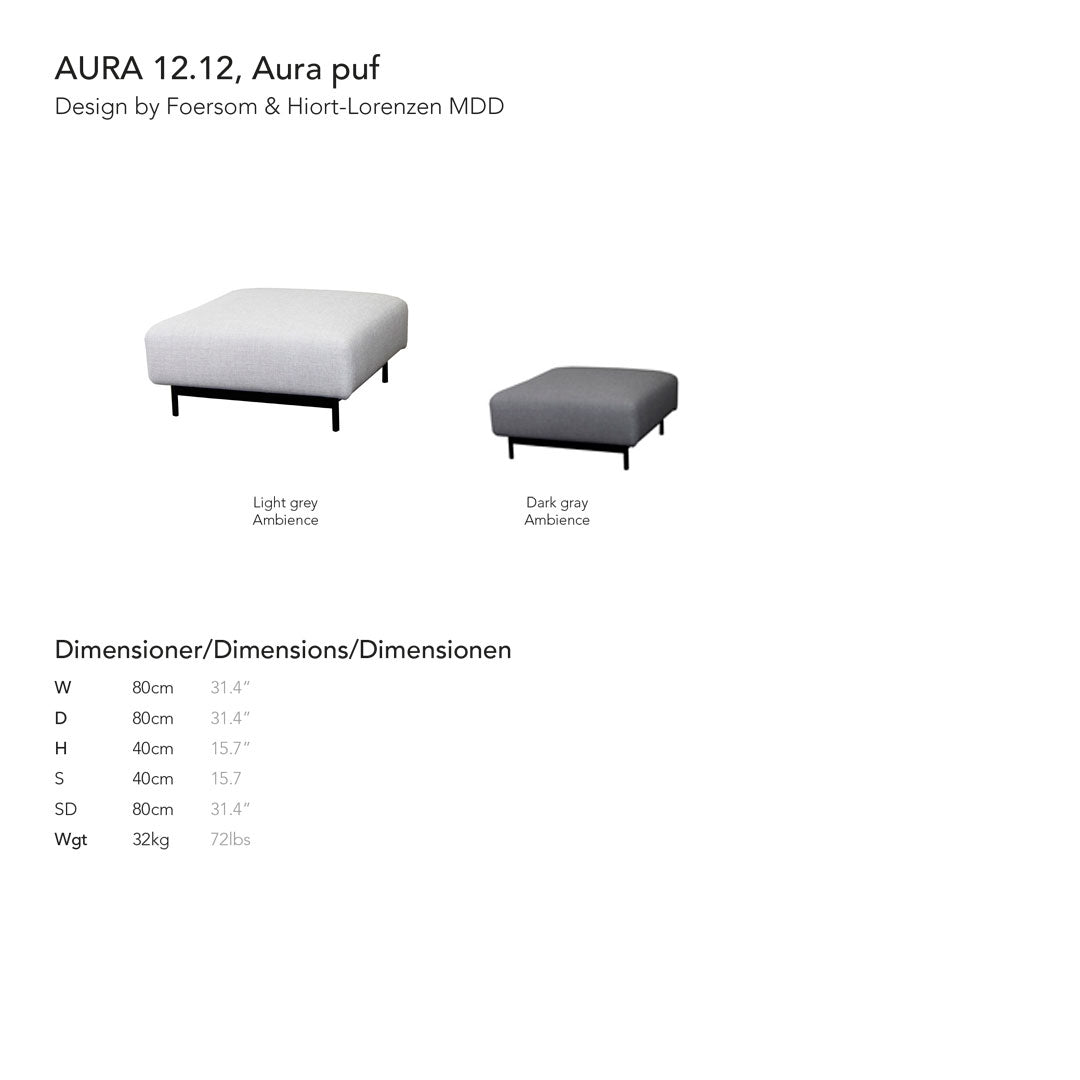 Foersom & Hiort Lorenzen MDD Aura Pouf Cane Line - Modern Boho Home Decor for Living Room, Bedroom, or Office