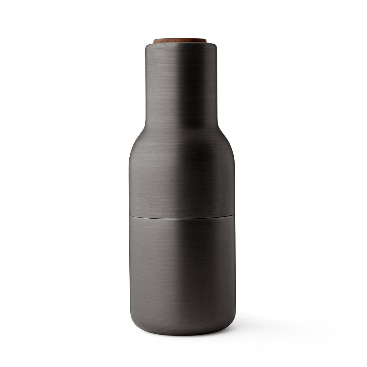 Premium Ceramic Salt and Pepper Grinder Set - Bronzed Brass with Walnut Lid - Adjustable Coarseness for Gourmet Cooking, Perfect for Kitchen, Dining Table & Gift Giving