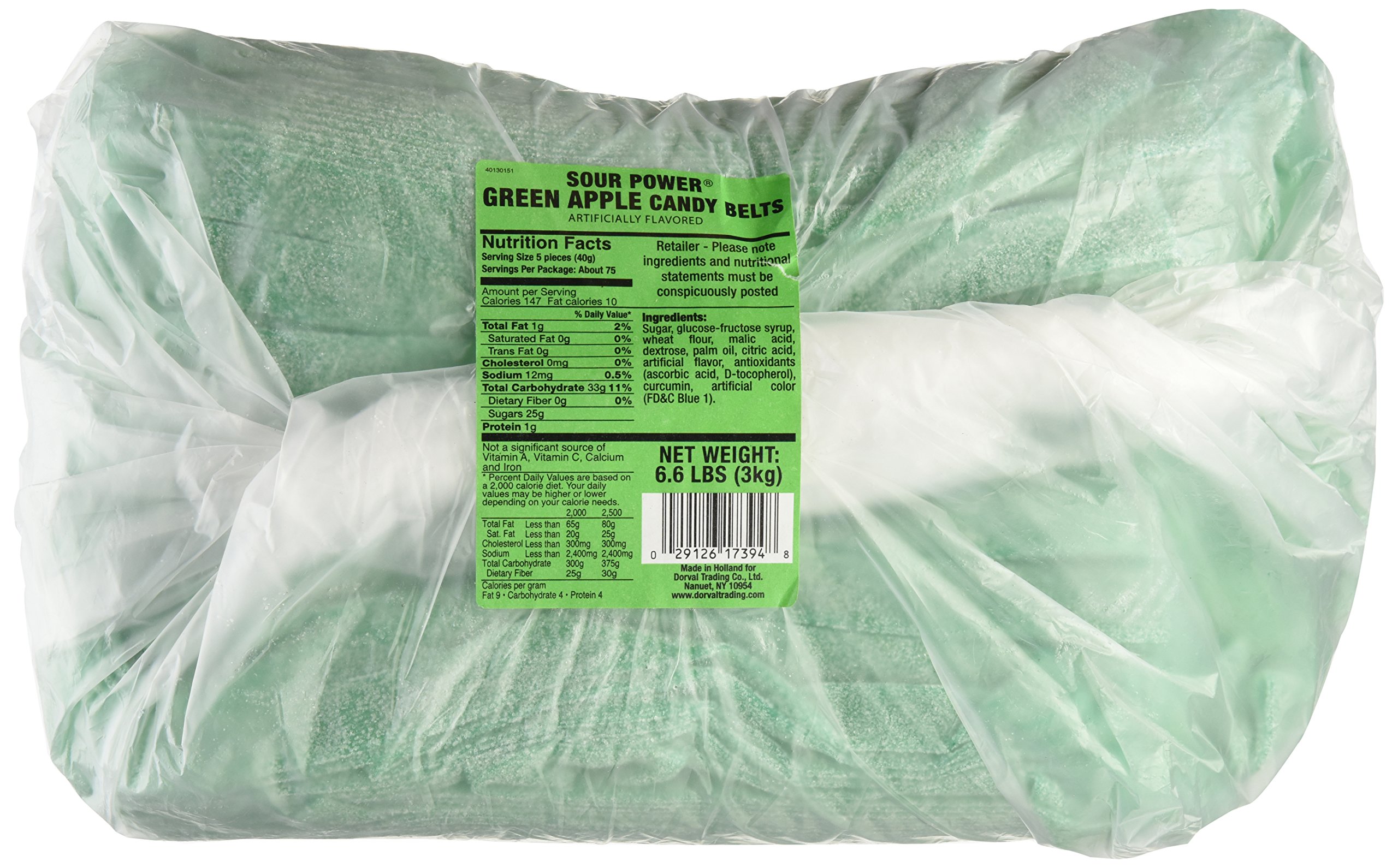 Sour Power Premium Green Apple Candy Belts - 6.6 lb Bulk Sour Candy for Parties, Movie Nights & Snacking | Tart & Tangy Treat for Kids & Adults