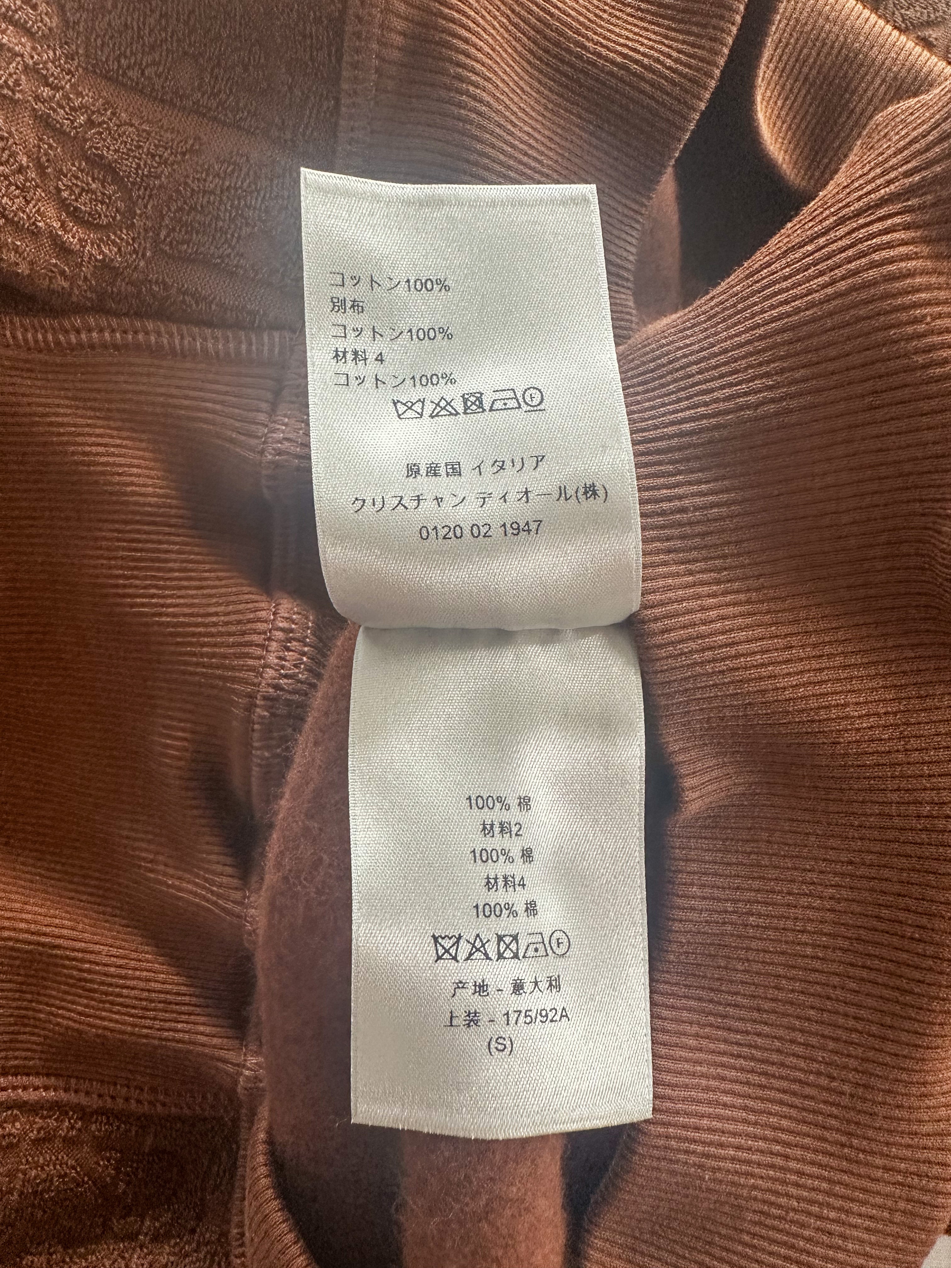 Dior Brown Oblique Logo Hoodie - Soft Cotton Towel Material, Unisex Pullover Sweatshirt for Casual Wear & Street Style Fashion