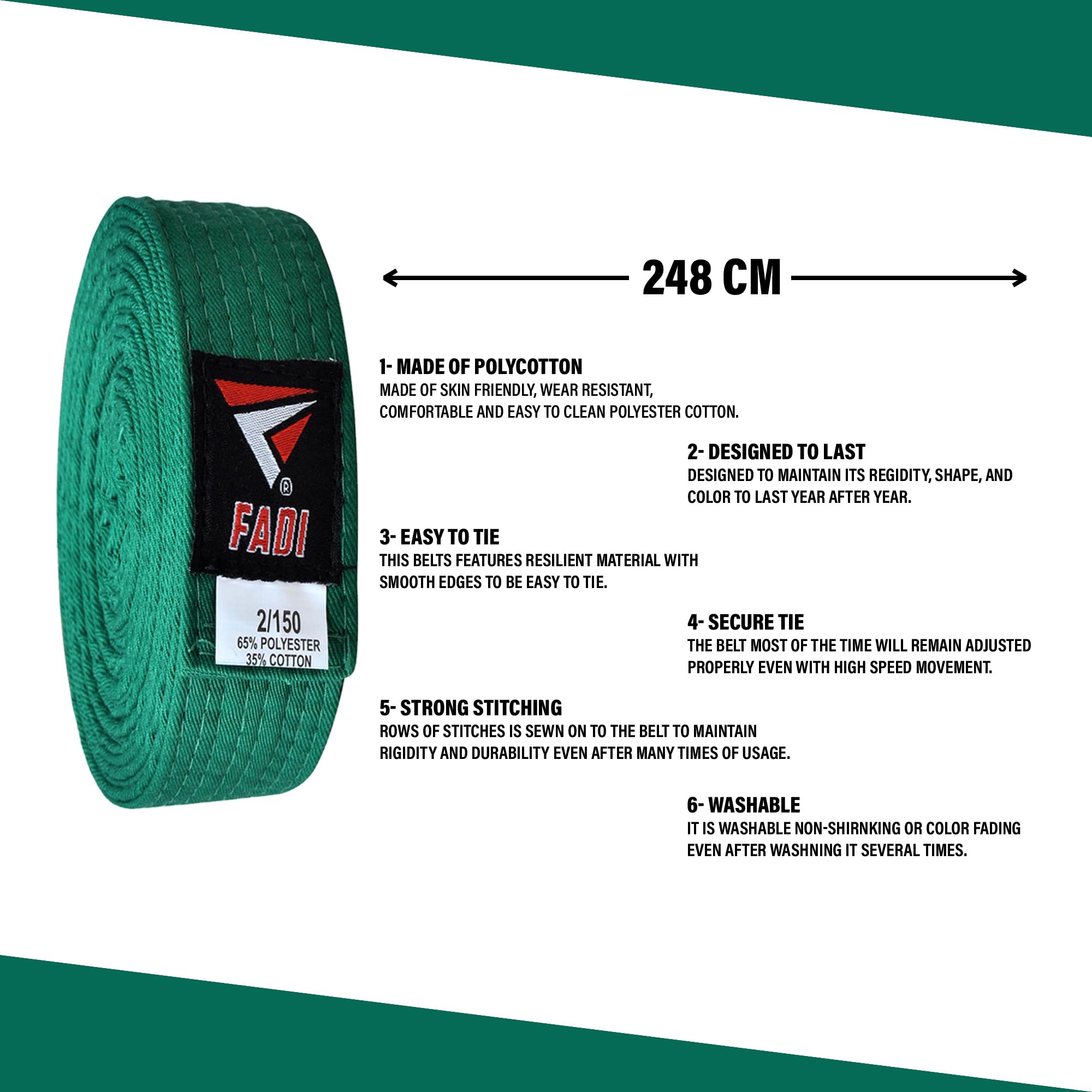 Premium Martial Arts Belt for Karate, Judo, Aikido & Taekwondo - Durable Cotton-Polyester Blend for Adults & Kids - Perfect for Training, Competitions & Belt Ranking Ceremonies