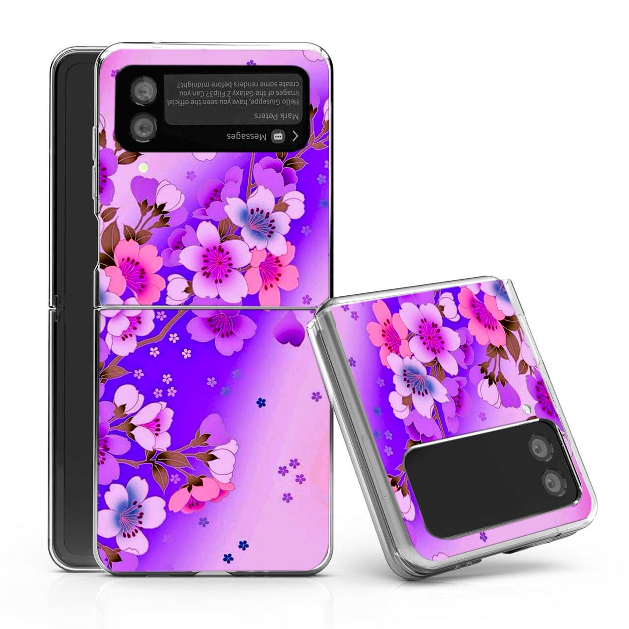 Samsung Galaxy Z Flip 4 5G Case - Purple Cherry Blossom Hard Protective Cover | Anti-Scratch & Shockproof Phone Case for Galaxy Z Flip 4 | Perfect for Everyday Use, Travel & Outdoor Activities