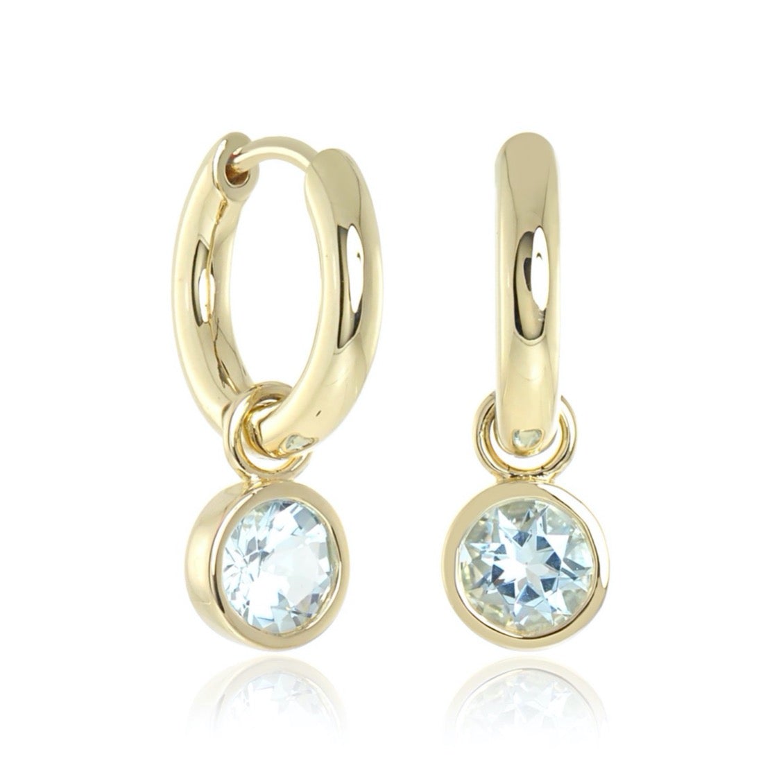 Aquamarine Droplet Hoop Earrings - Dainty Blue Gemstone Jewelry for Women - Perfect for Weddings, Parties & Everyday Wear