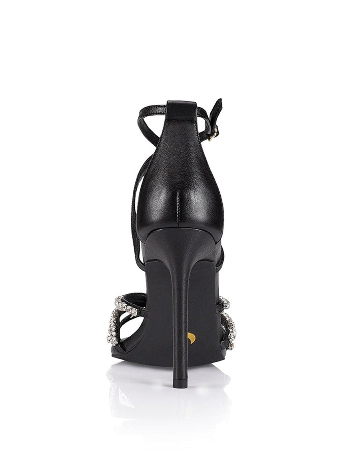 Dannie Black Leather Stiletto Heels for Women - Elegant High Heel Pumps for Party, Wedding & Evening Wear - Comfortable Dress Shoes for Office & Night Out