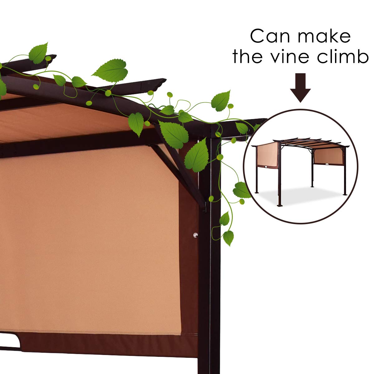 FANTASK Heavy Duty Metal Frame Garden Gazebo with Canopy Cover - Outdoor Patio Pavilion, Pergola & Beach Sunshade Tent for BBQ, Parties, Picnics & Backyard Relaxation | Perfect for Summer Gatherings, Poolside Lounging & Outdoor Entertaining