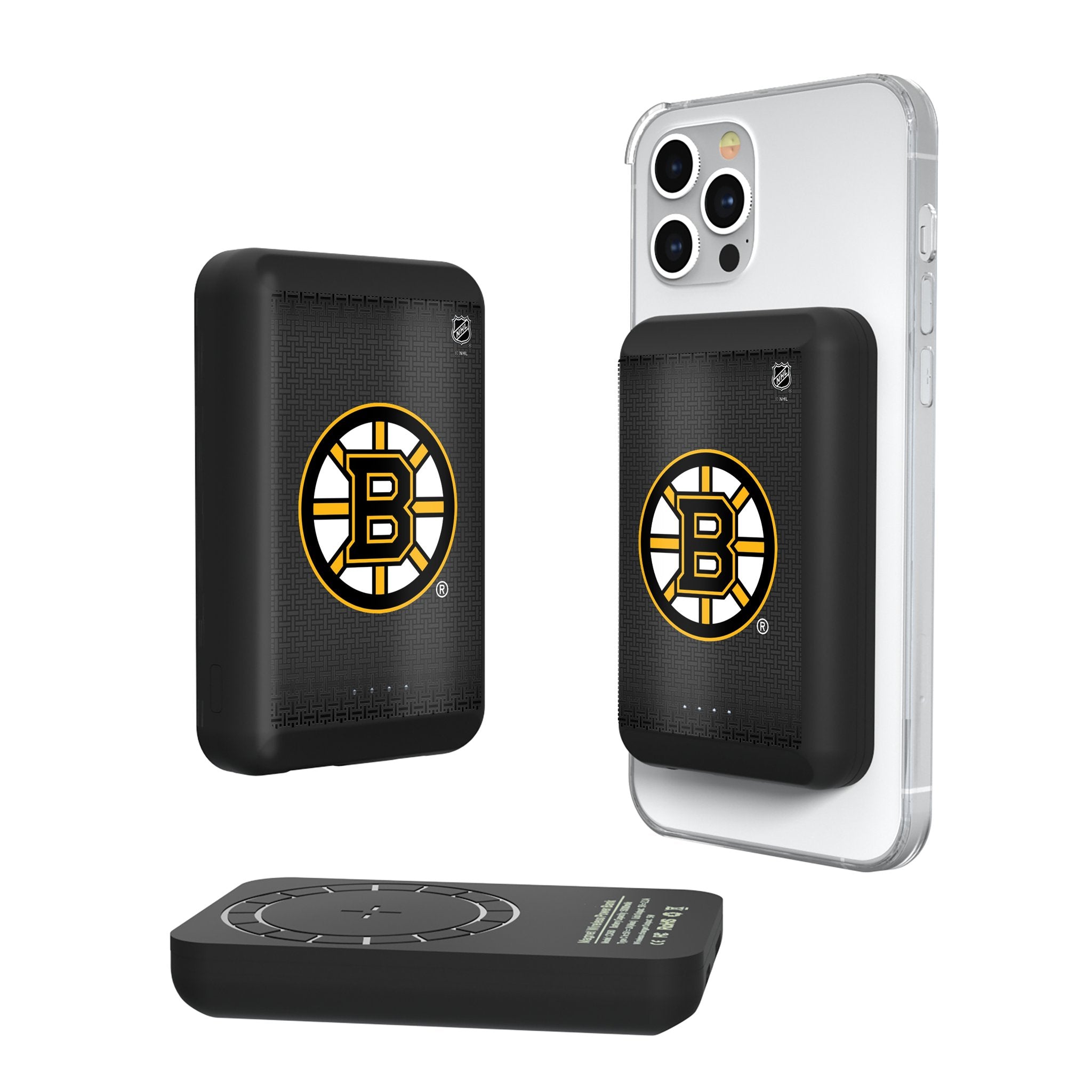 Boston Bruins Wireless Magnetic Power Bank 10000mAh - Portable Charger for iPhone, Android, AirPods - Perfect for Travel, Work & Game Day