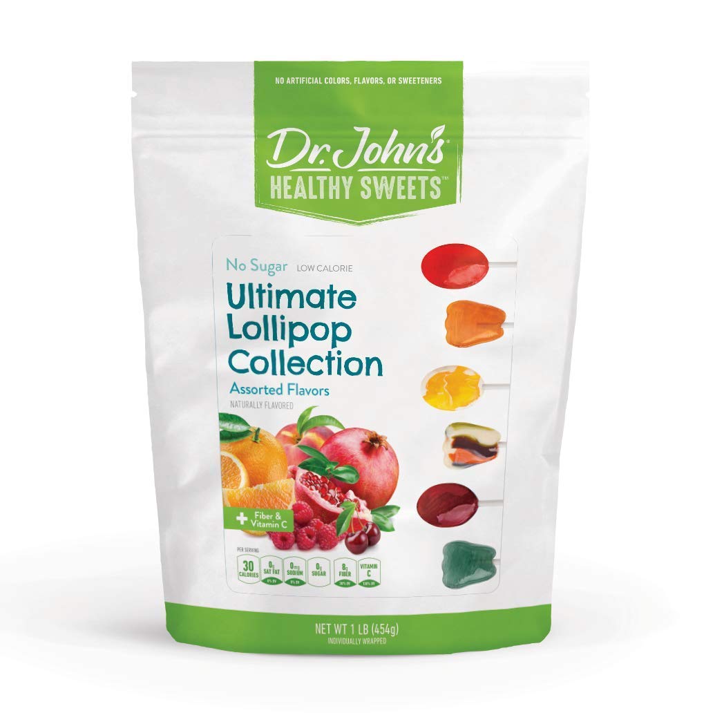 Dr. John’s Sugar Free Hard Candy - 60 Count (1 LB) | Zero Sugar, Low Calorie, Keto Friendly Lollipops | Healthy Snacks for Diabetics & Weight Loss | Perfect for Office Treats, Party Favors & On-the-Go Snacking