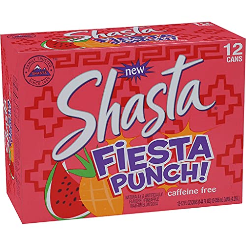 Shasta Fiesta Punch Soda - 12-Pack of 12-Ounce Cans | Refreshing Tropical Flavor for Parties, BBQs & Summer Gatherings